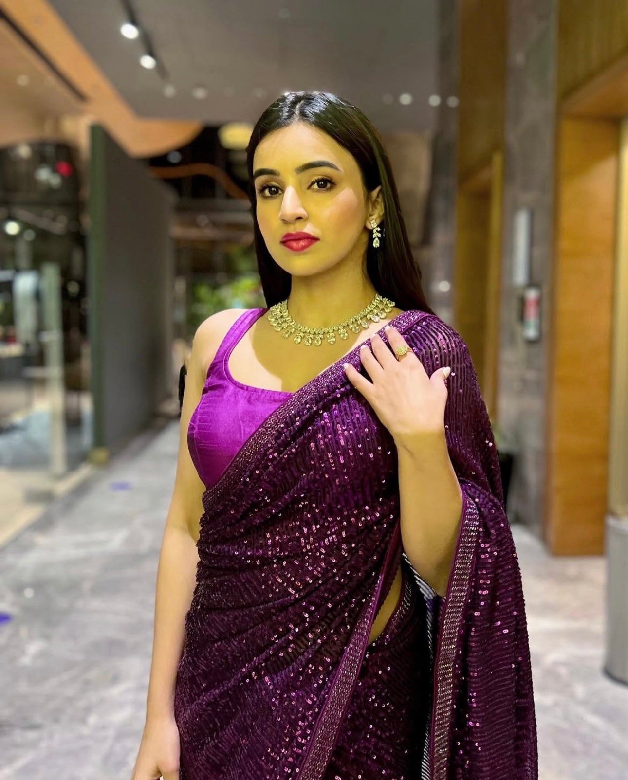 Designer Party Wear Saree With Sequence Work