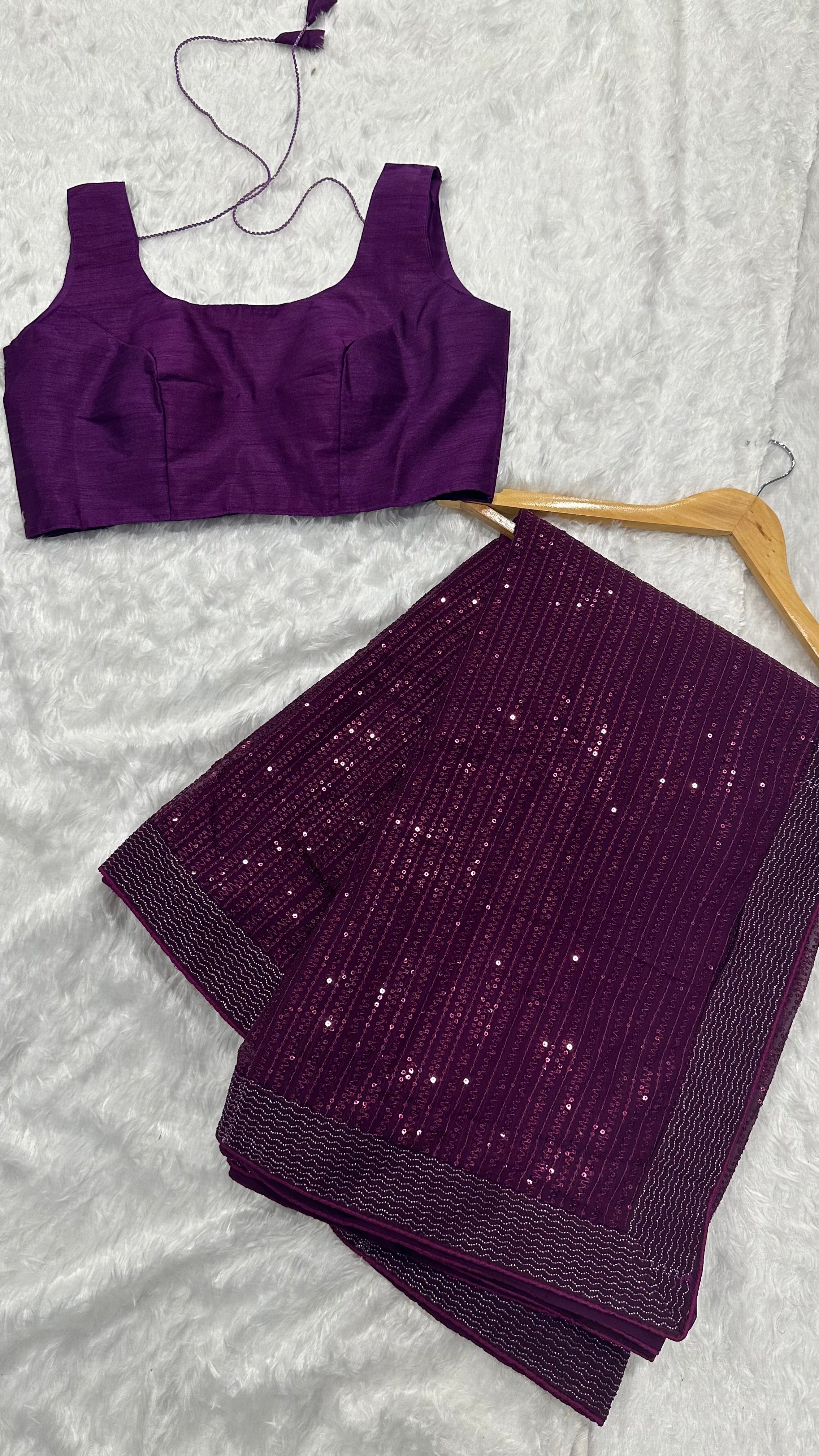 Designer Party Wear Saree With Sequence Work