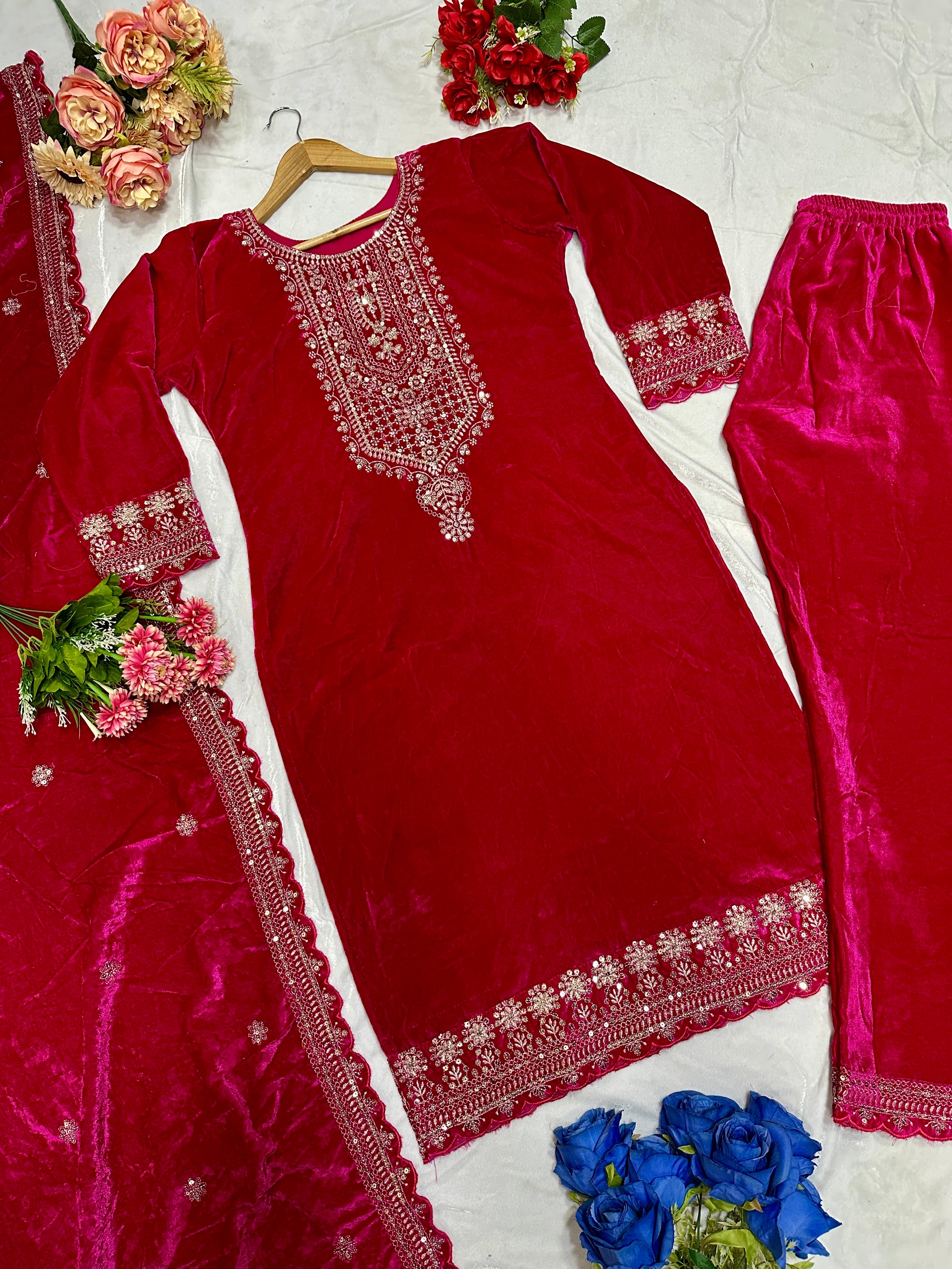 Party Wear Look Beautiful Top And Pent With Dupatta