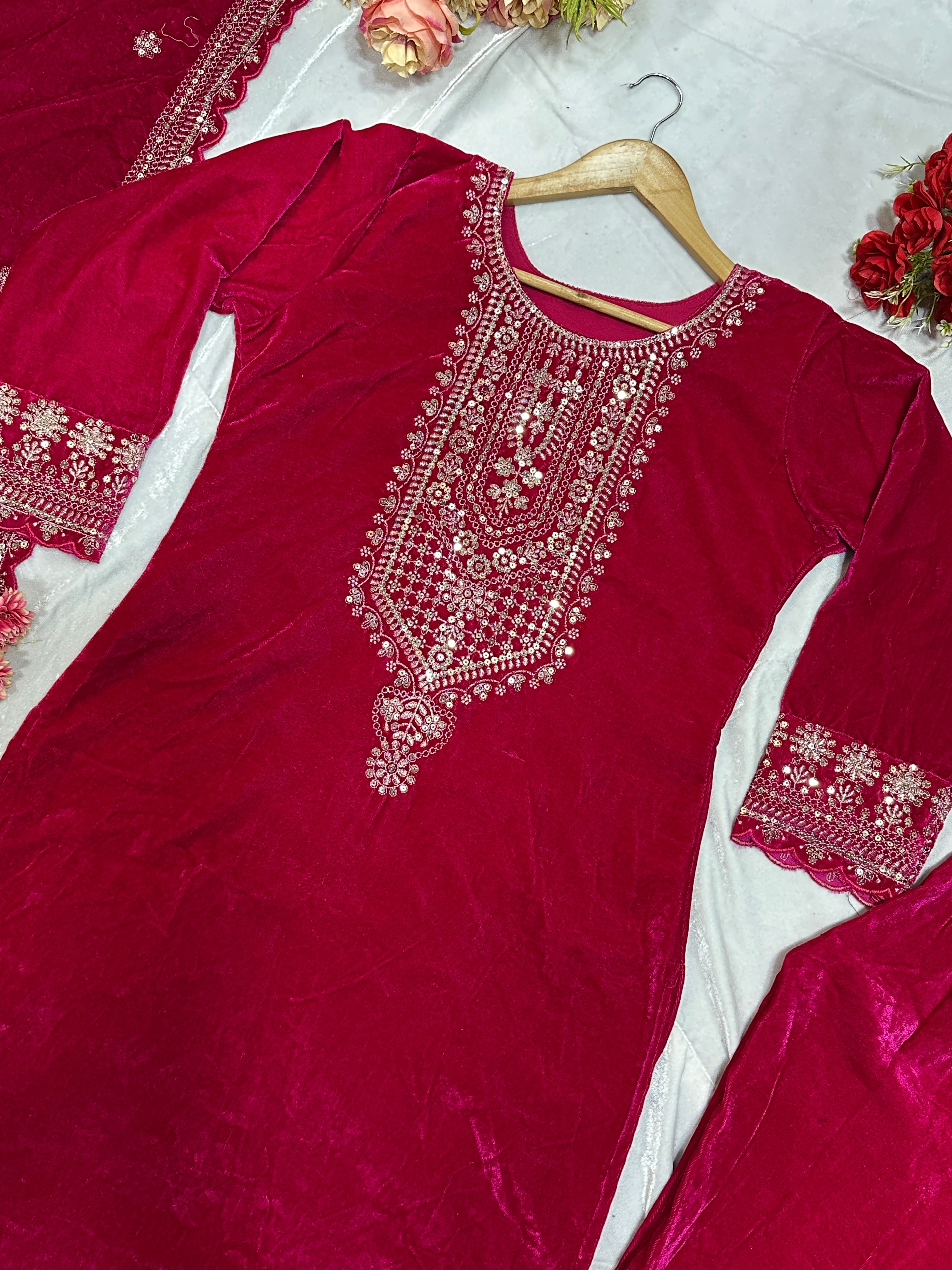 Party Wear Look Beautiful Top And Pent With Dupatta