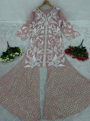 Beautiful Western Wear Top Plazzo With Sequence Work