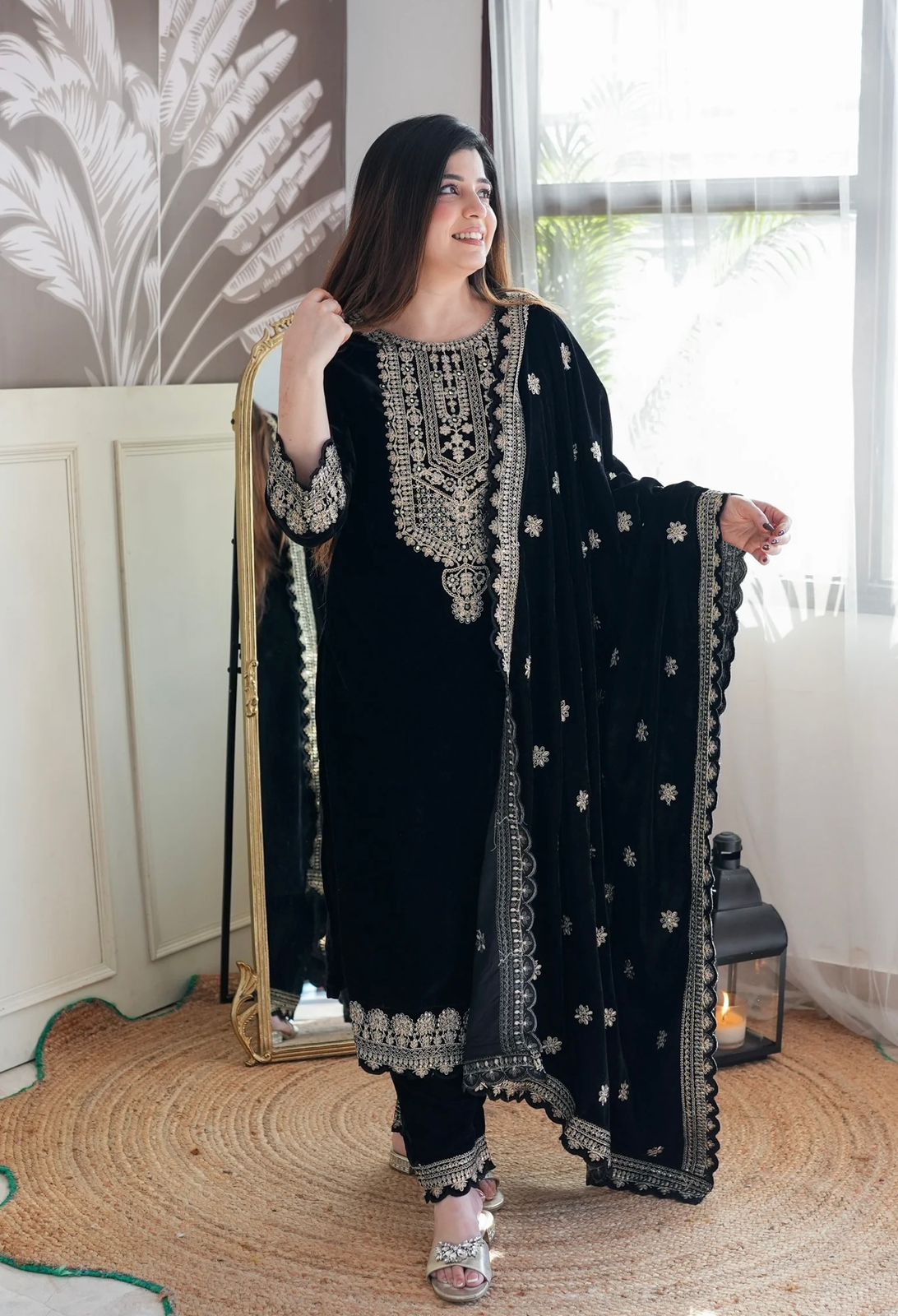 Party Wear Look Beautiful Top And Pent With Dupatta