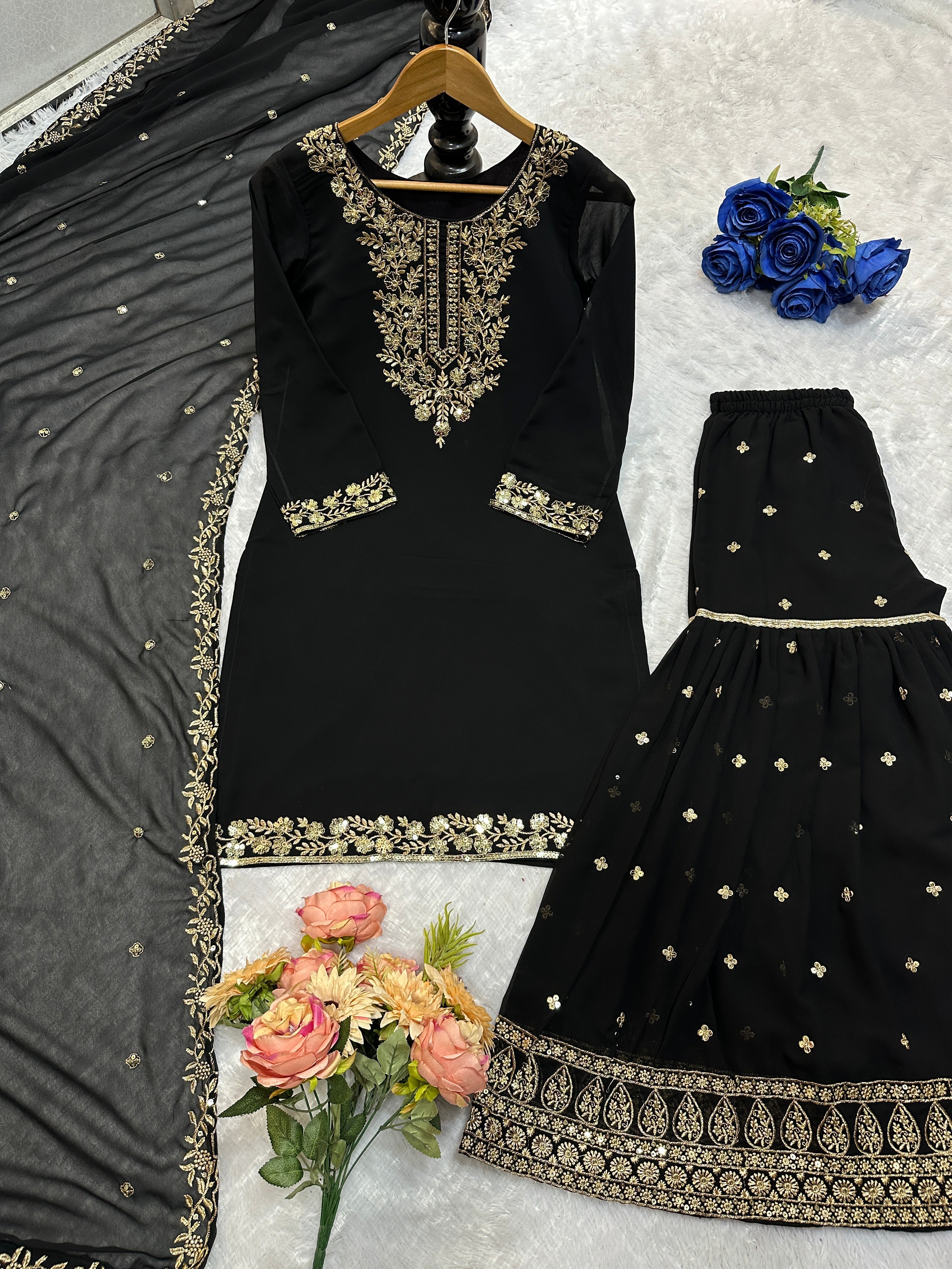 Designer Party Wear Beautiful Top And Pent With Dupatta