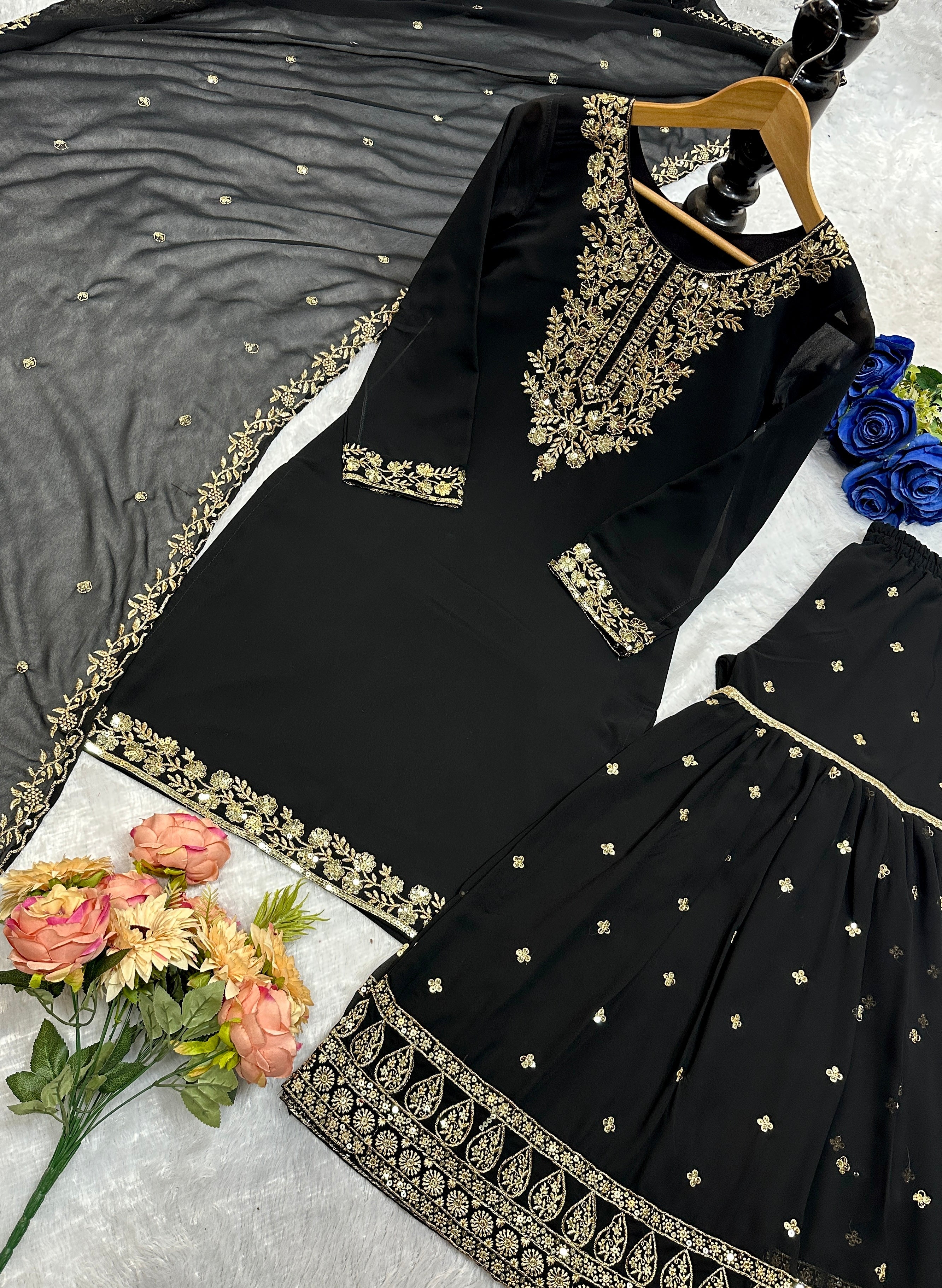 Designer Party Wear Beautiful Top And Pent With Dupatta