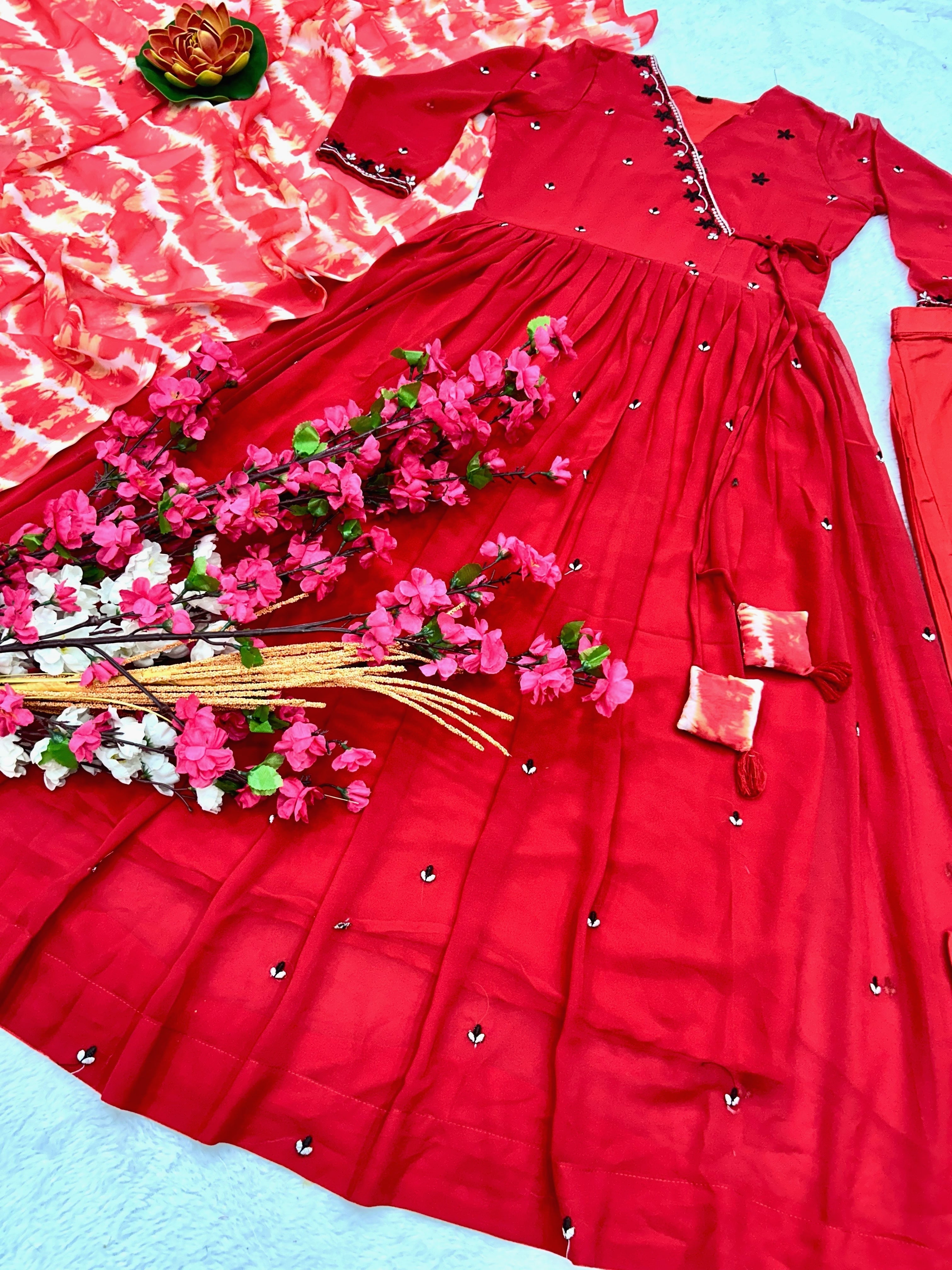 Party Wear Beautiful Anarkali Gown And Pent With Dupatta