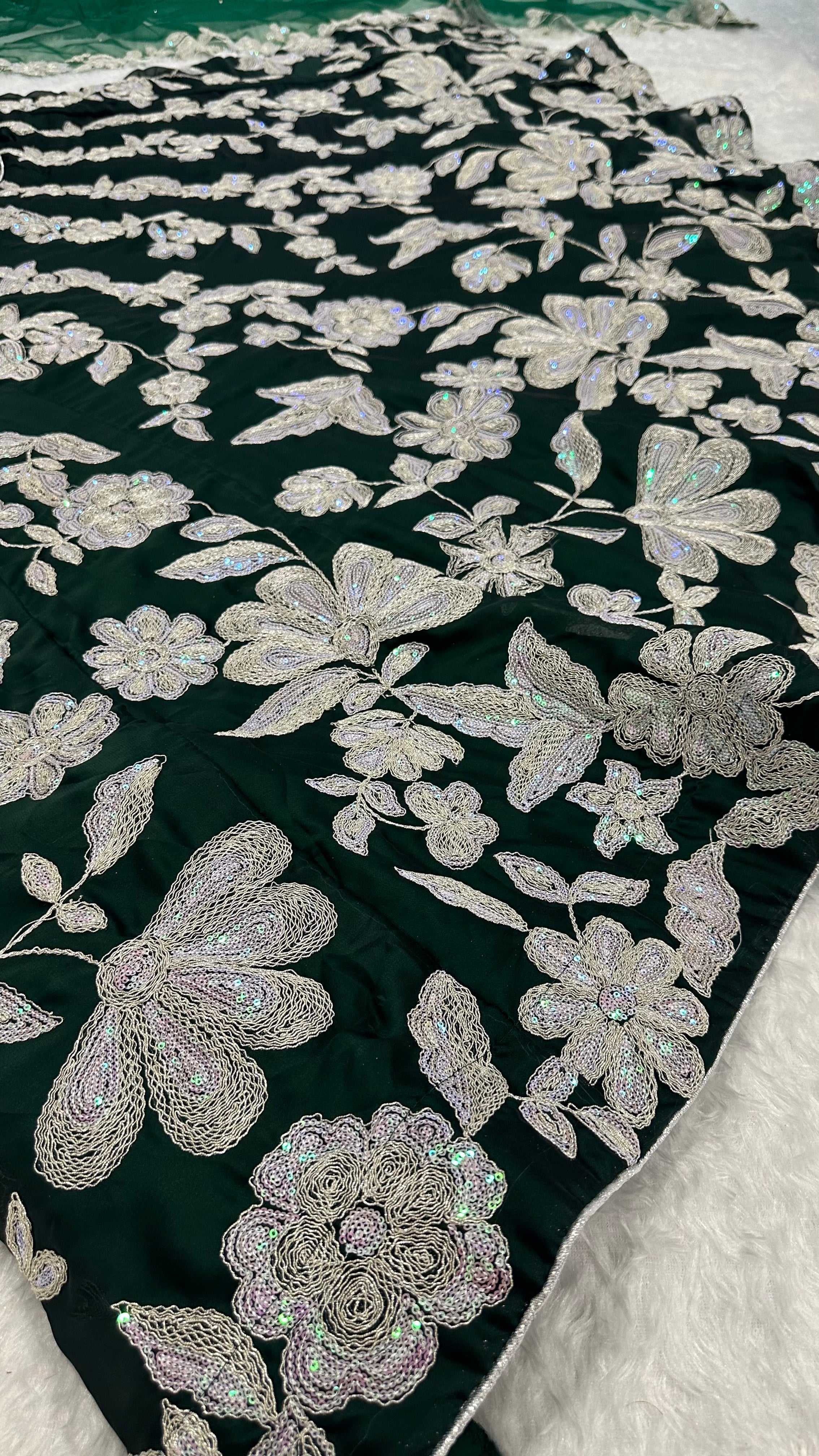 Designer Party Wear Lehenga Choli With Rainbow Sequence Work