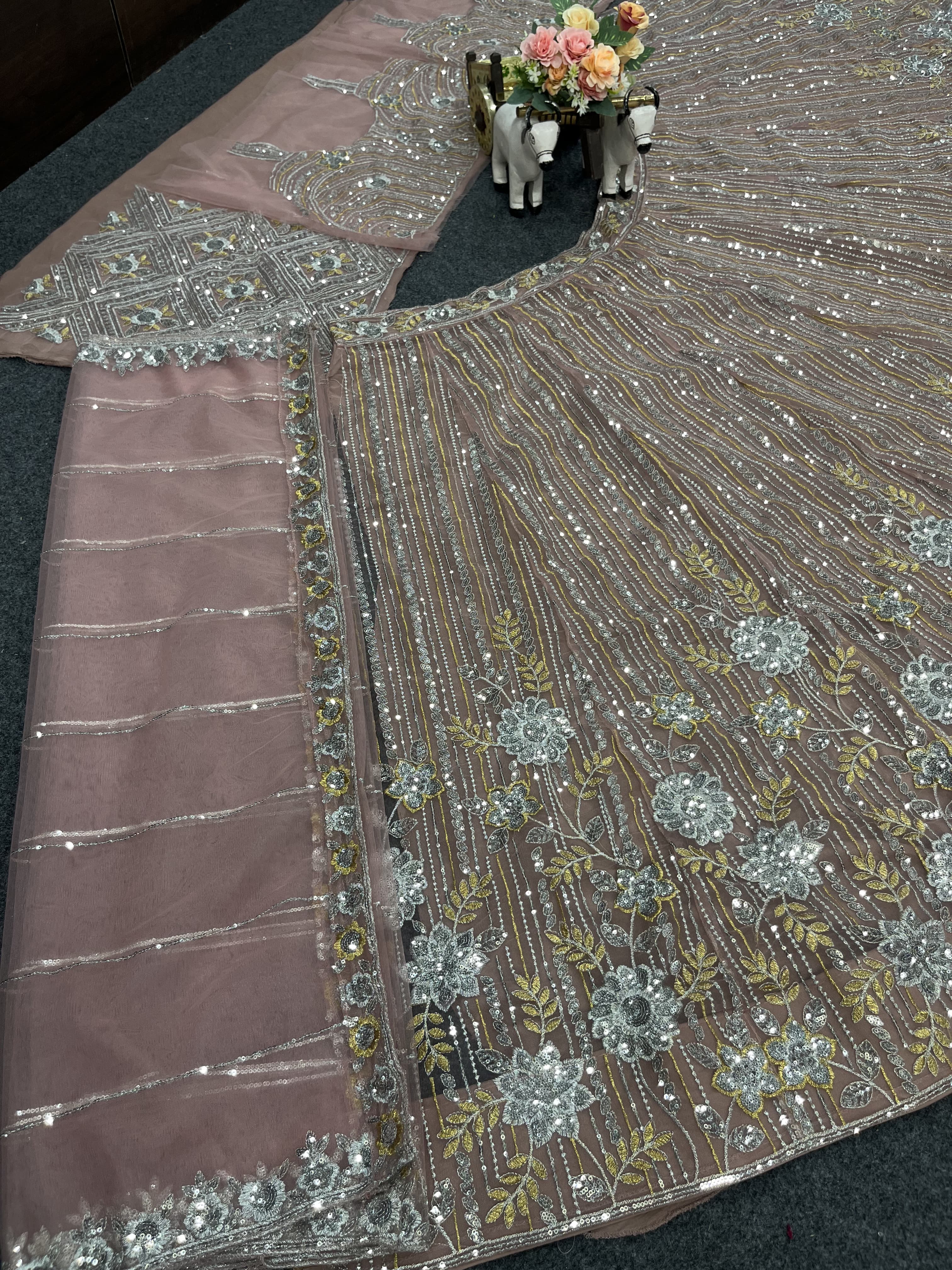 Beautiful Lehenga Choli With Sequence Embroidery Work