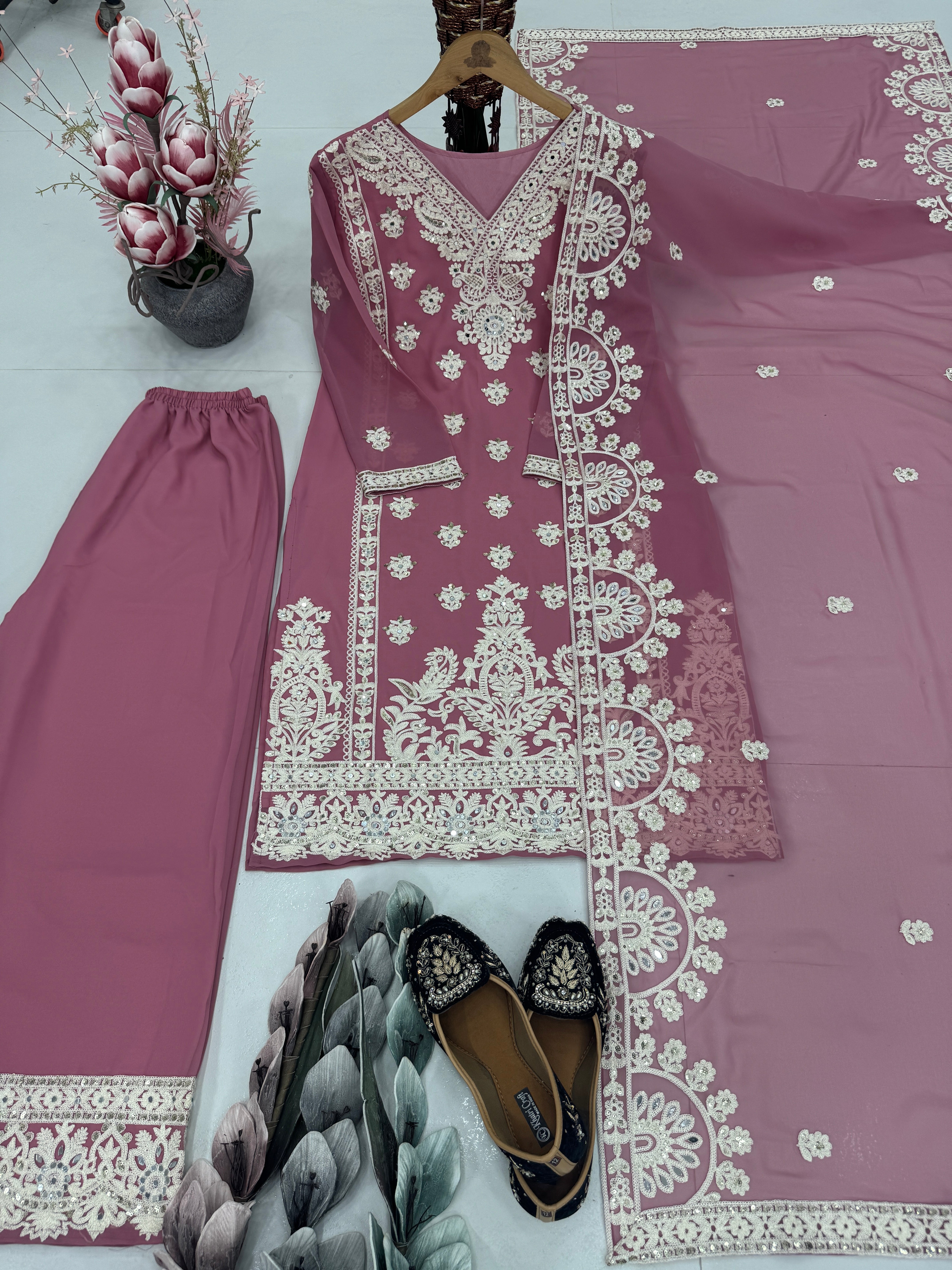 Party Wear Designer Top-Bottom And Beautiful Dupatta