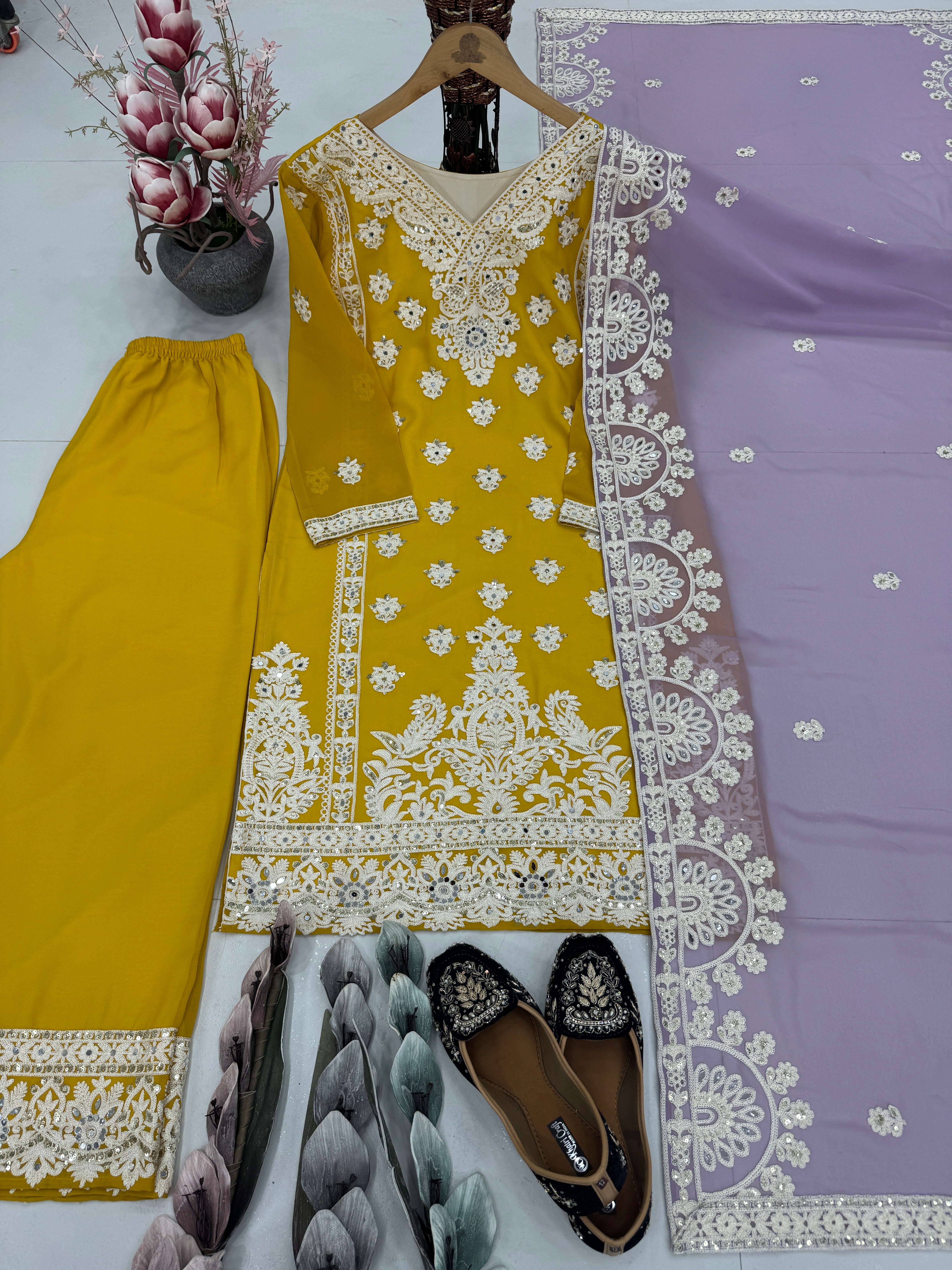 Party Wear Designer Top-Bottom And Beautiful Dupatta