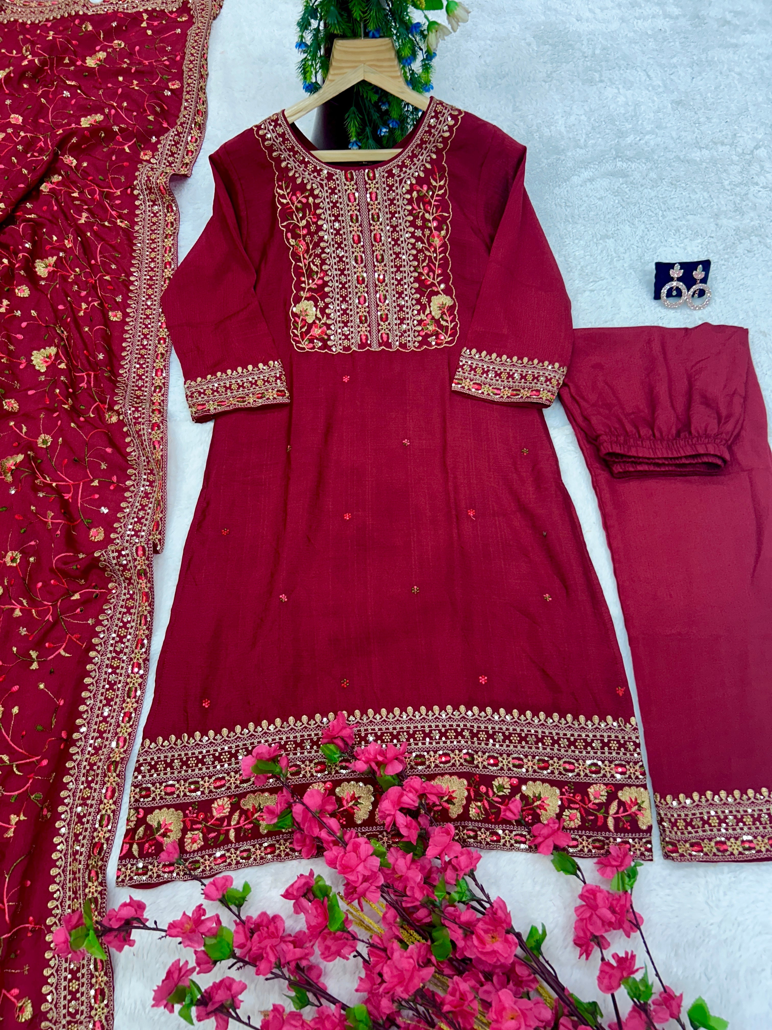 Party Wear Beautiful Suit-Pent And Fancy Dupatta