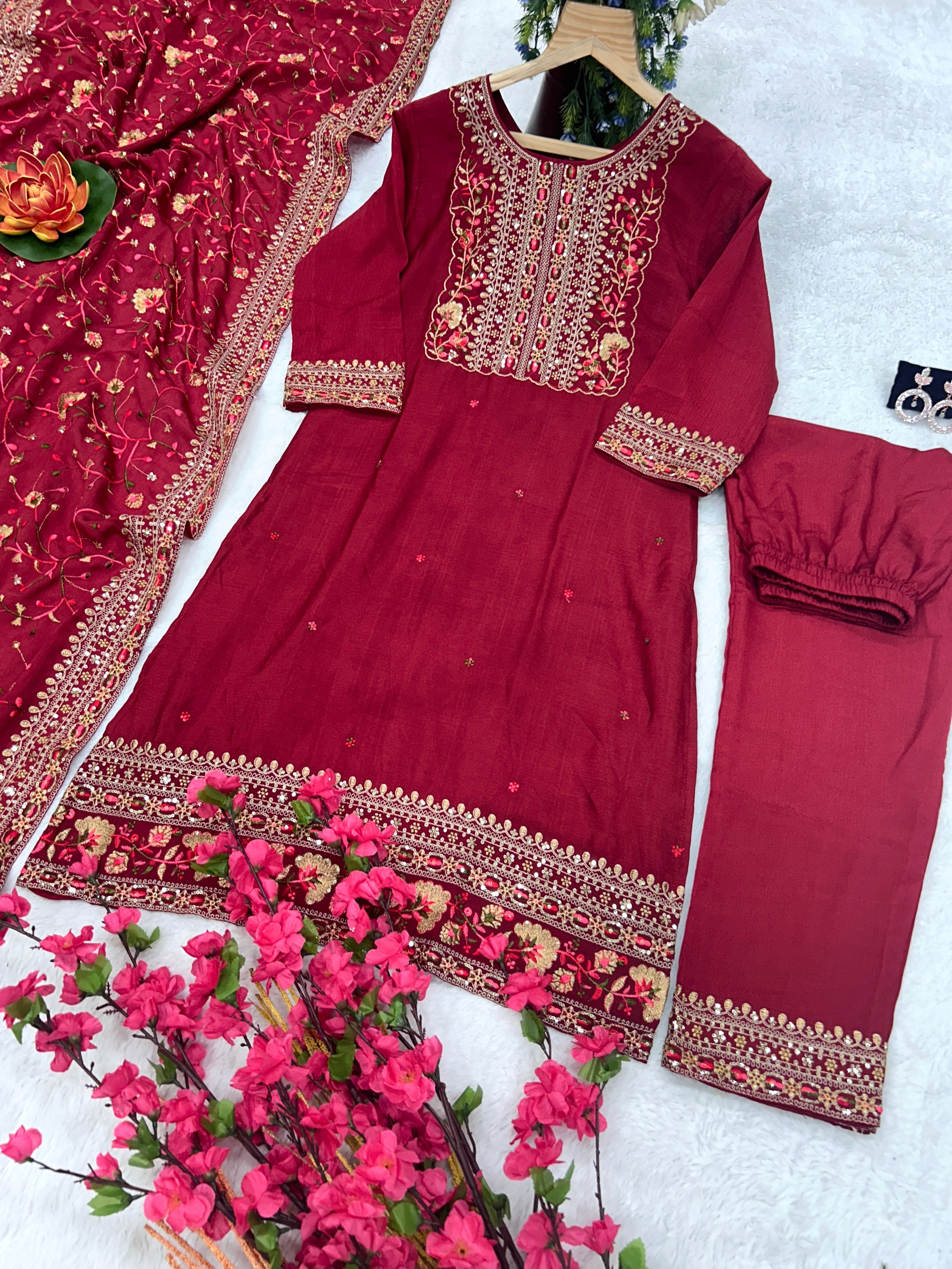 Party Wear Beautiful Suit-Pent And Fancy Dupatta