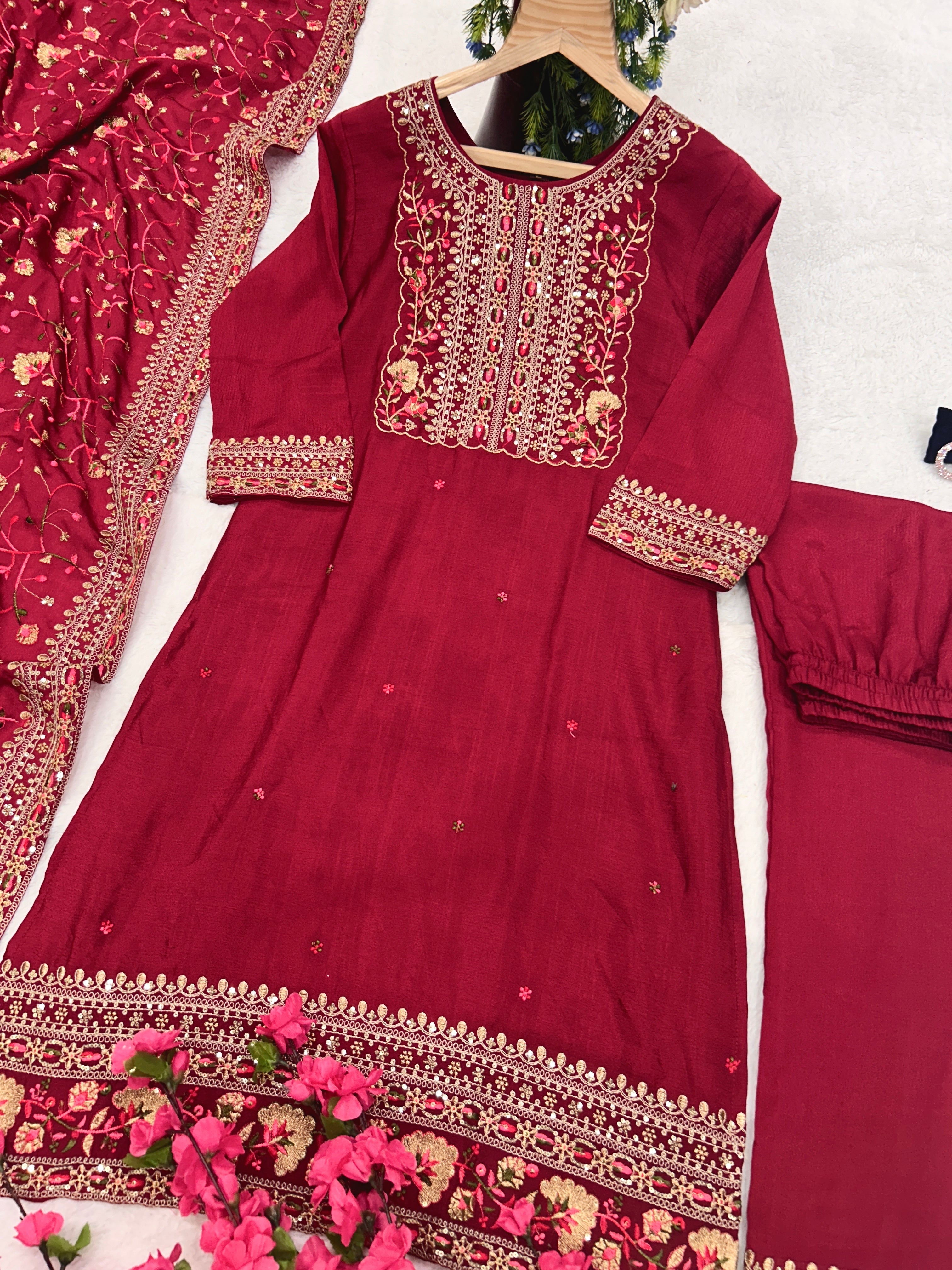 Party Wear Beautiful Suit-Pent And Fancy Dupatta