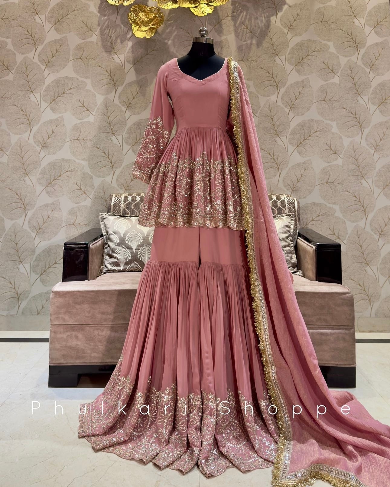Beautiful Party Wear Kediya-Palazzo And Fancy Dupatta