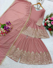 Beautiful Party Wear Kediya-Palazzo And Fancy Dupatta