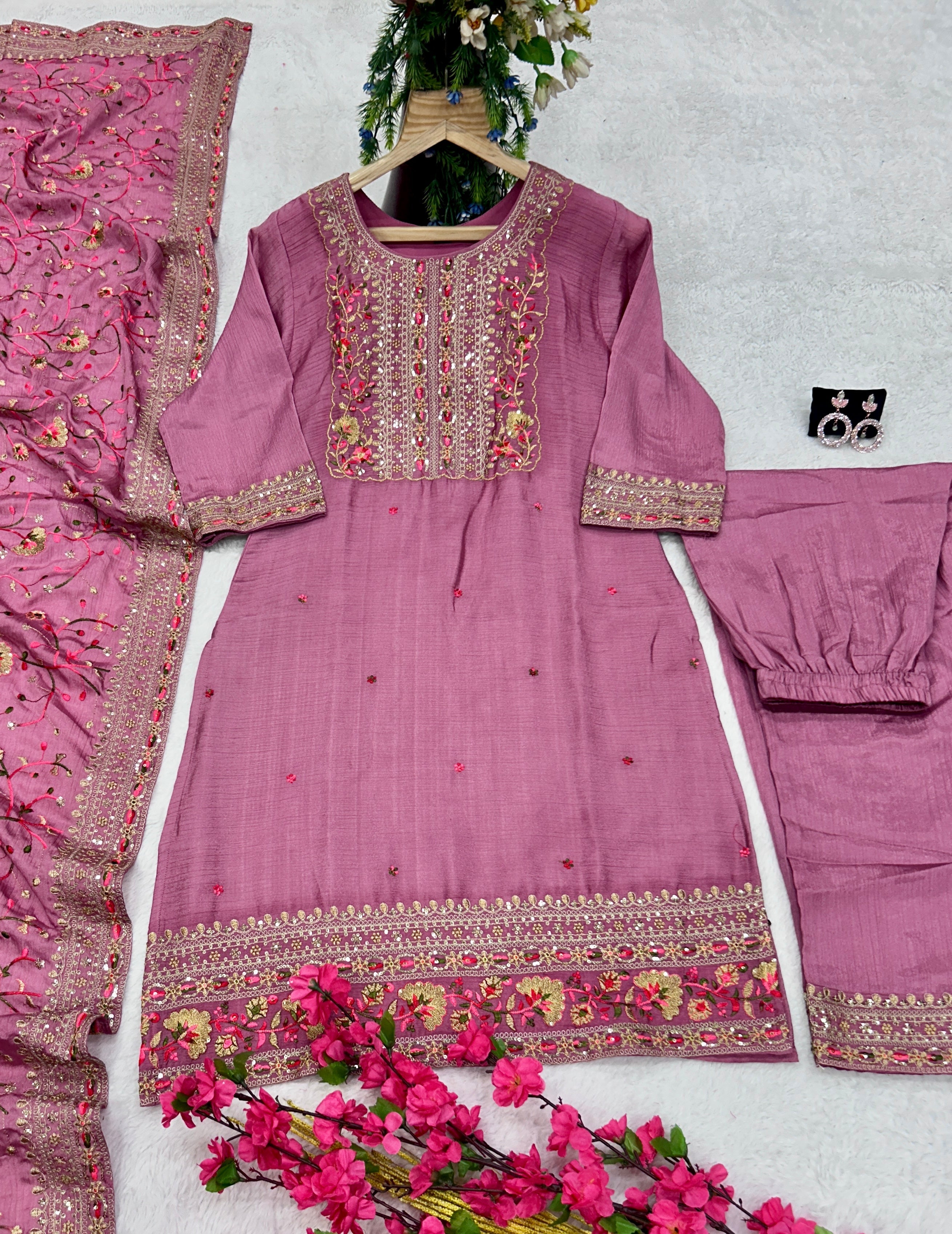 Party Wear Beautiful Suit-Pent And Fancy Dupatta