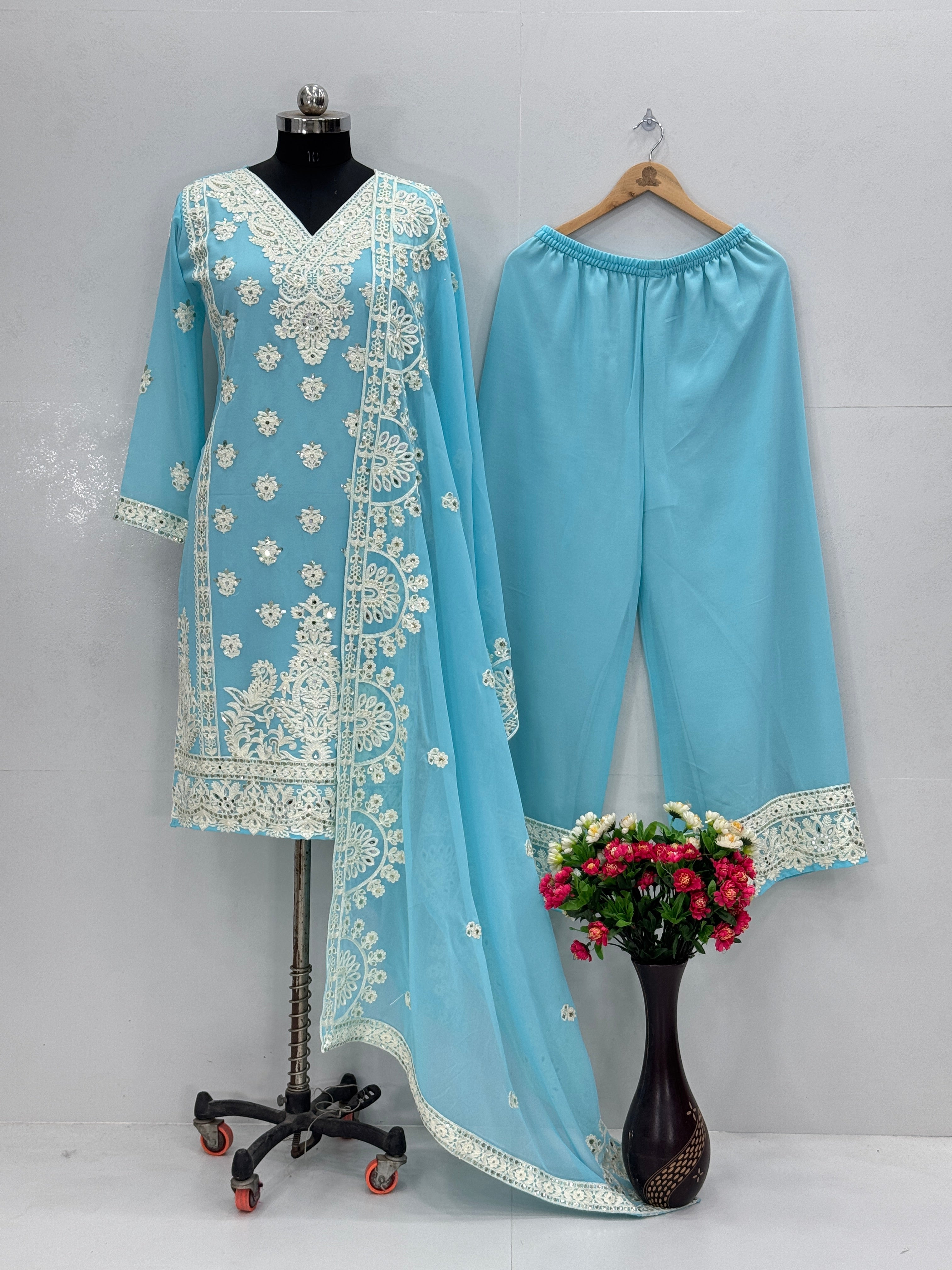 Party Wear Designer Top-Bottom And Beautiful Dupatta