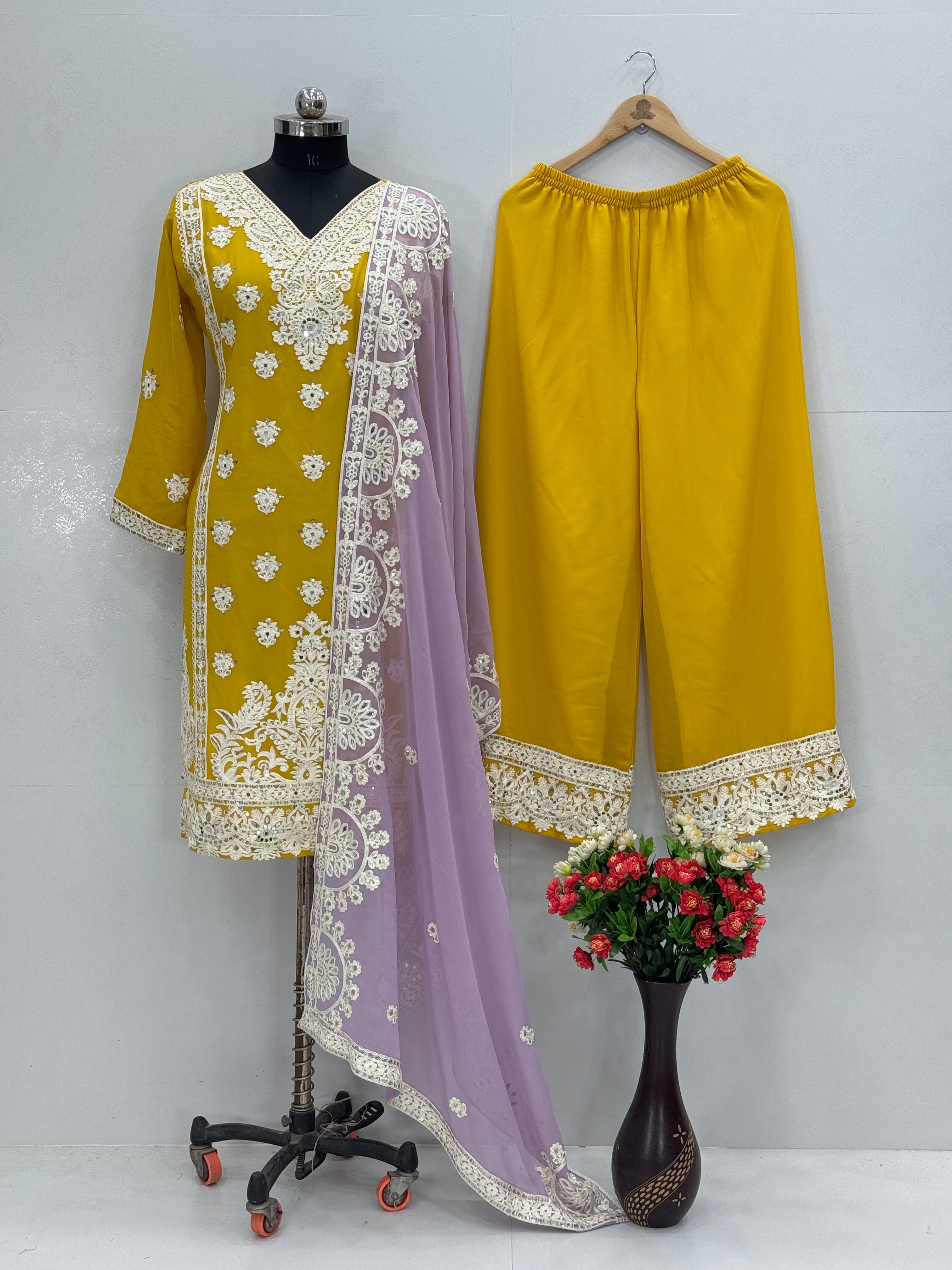 Party Wear Designer Top-Bottom And Beautiful Dupatta