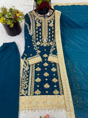 Fancy Top-Bottom And Dupatta With Embroidery Sequence Work