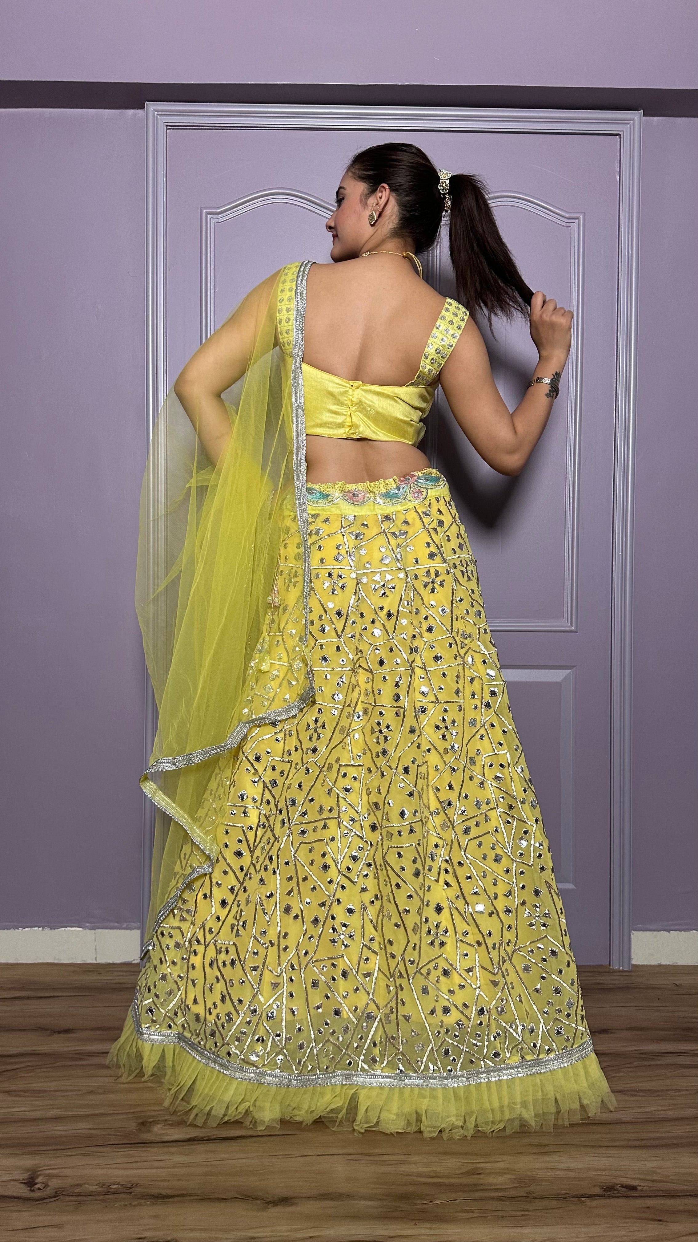 Party Wear Designer Lehenga Choli With Foil Paper Work
