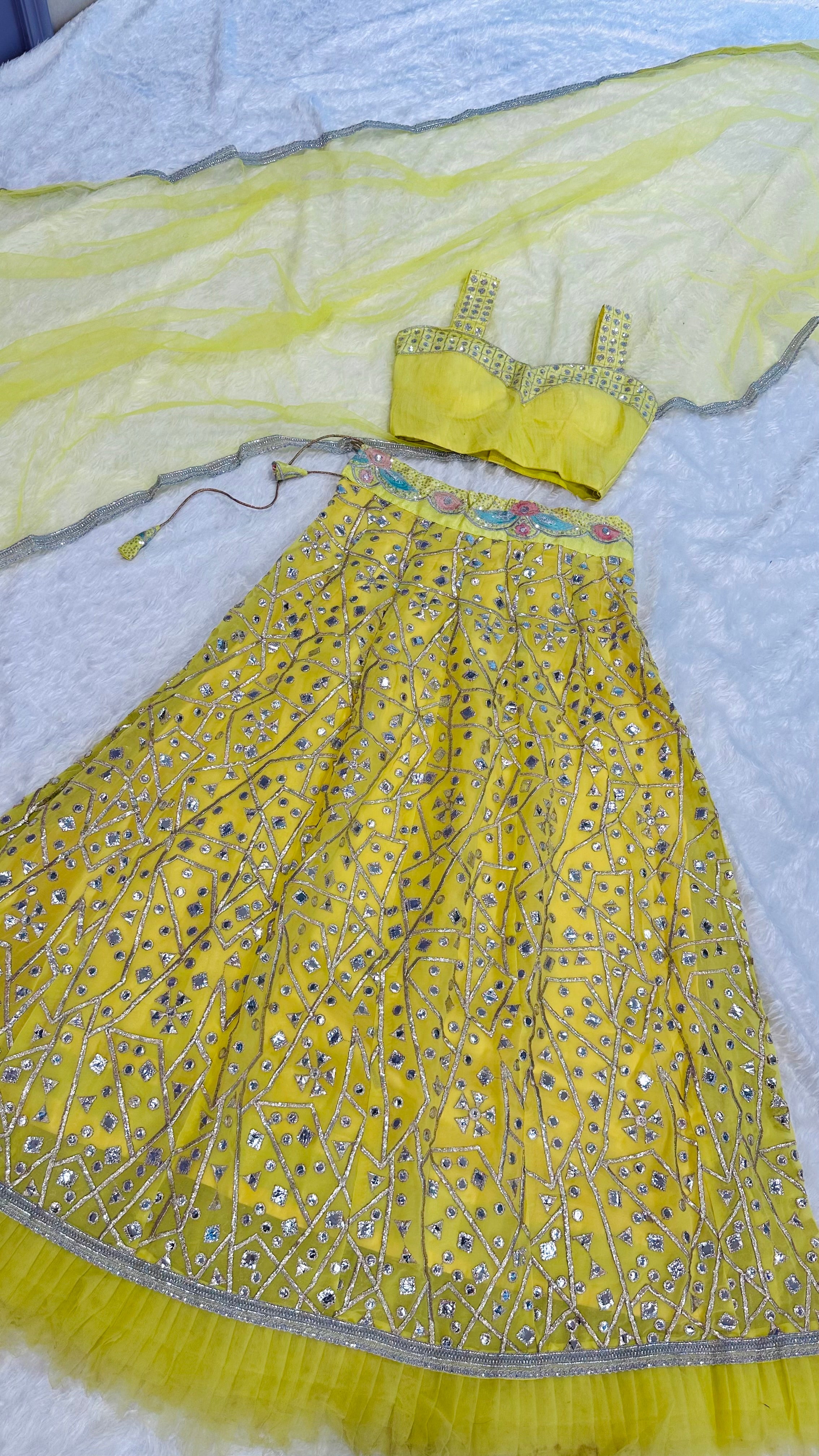 Party Wear Designer Lehenga Choli With Foil Paper Work