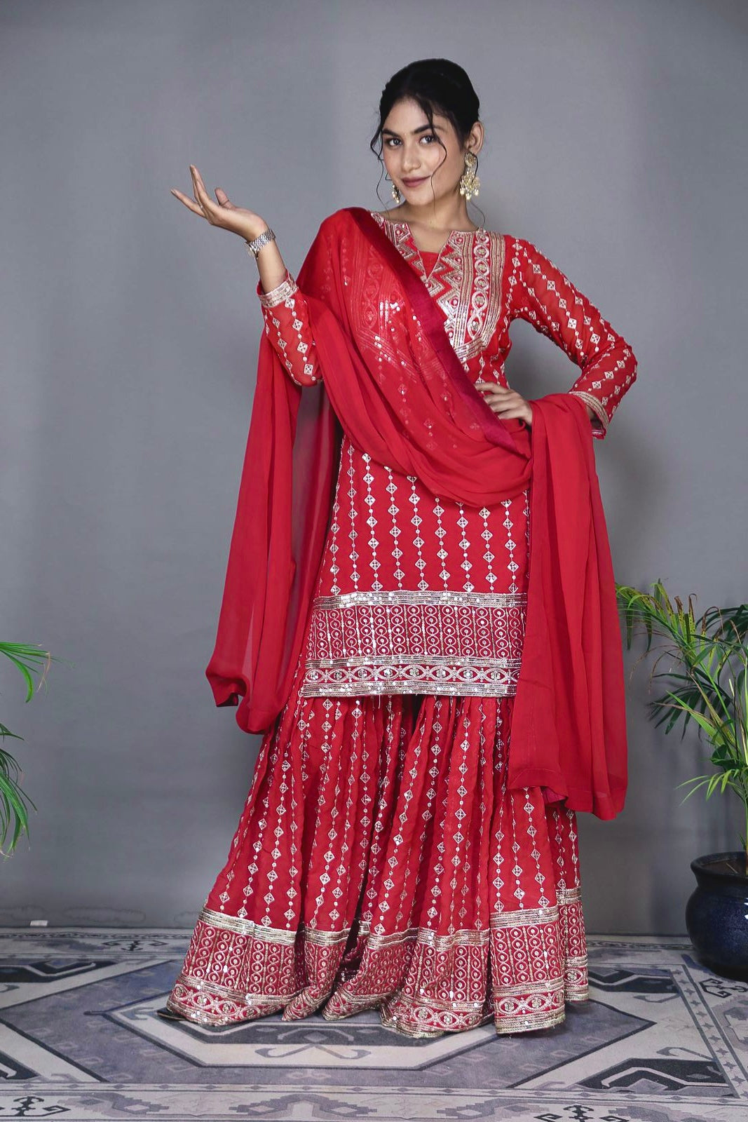 Party Wear Designer Top-Bottom And Beautiful Dupatta