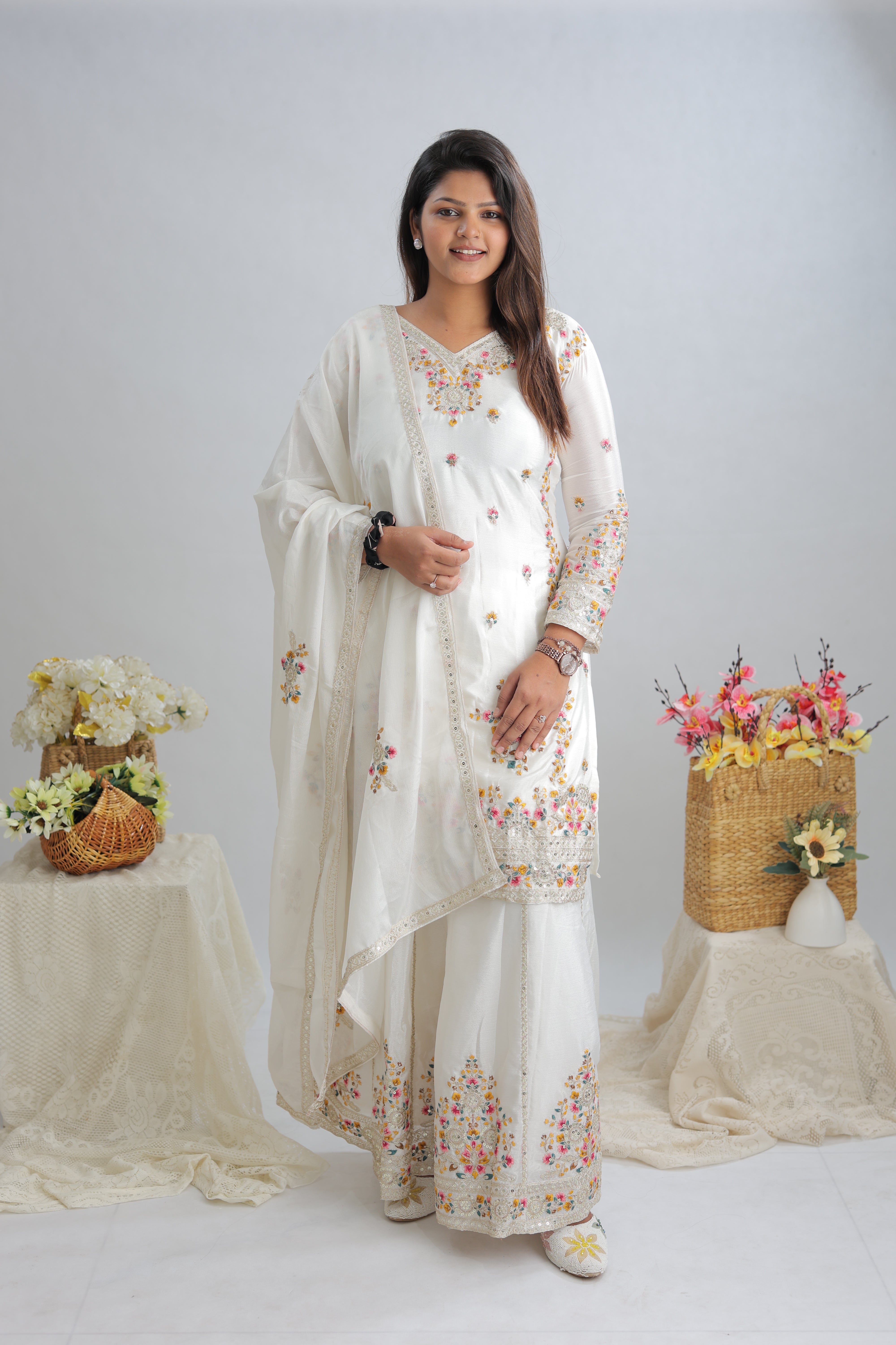Party Wear Beautiful Top-Sarara And Fancy Dupatta