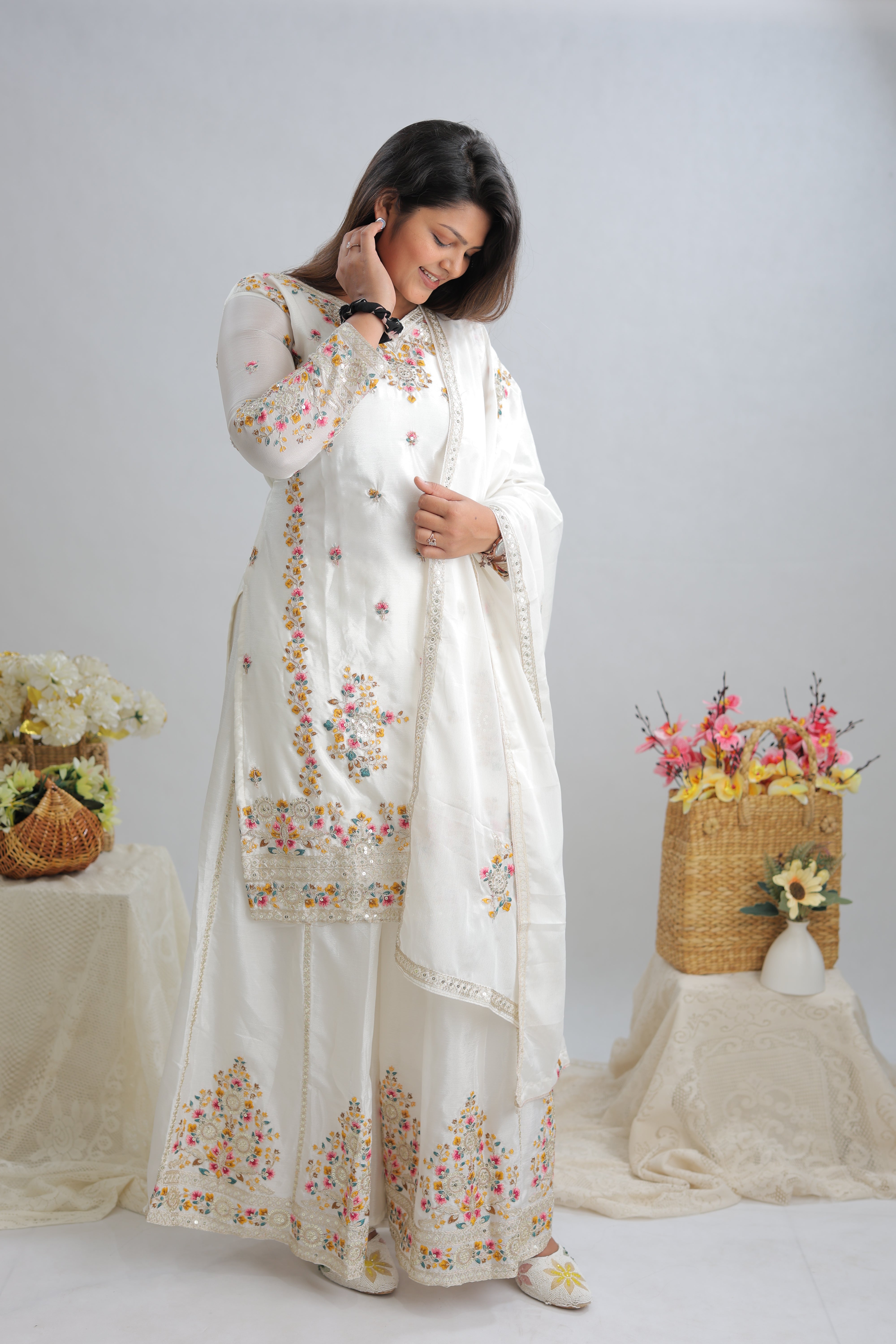 Party Wear Beautiful Top-Sarara And Fancy Dupatta