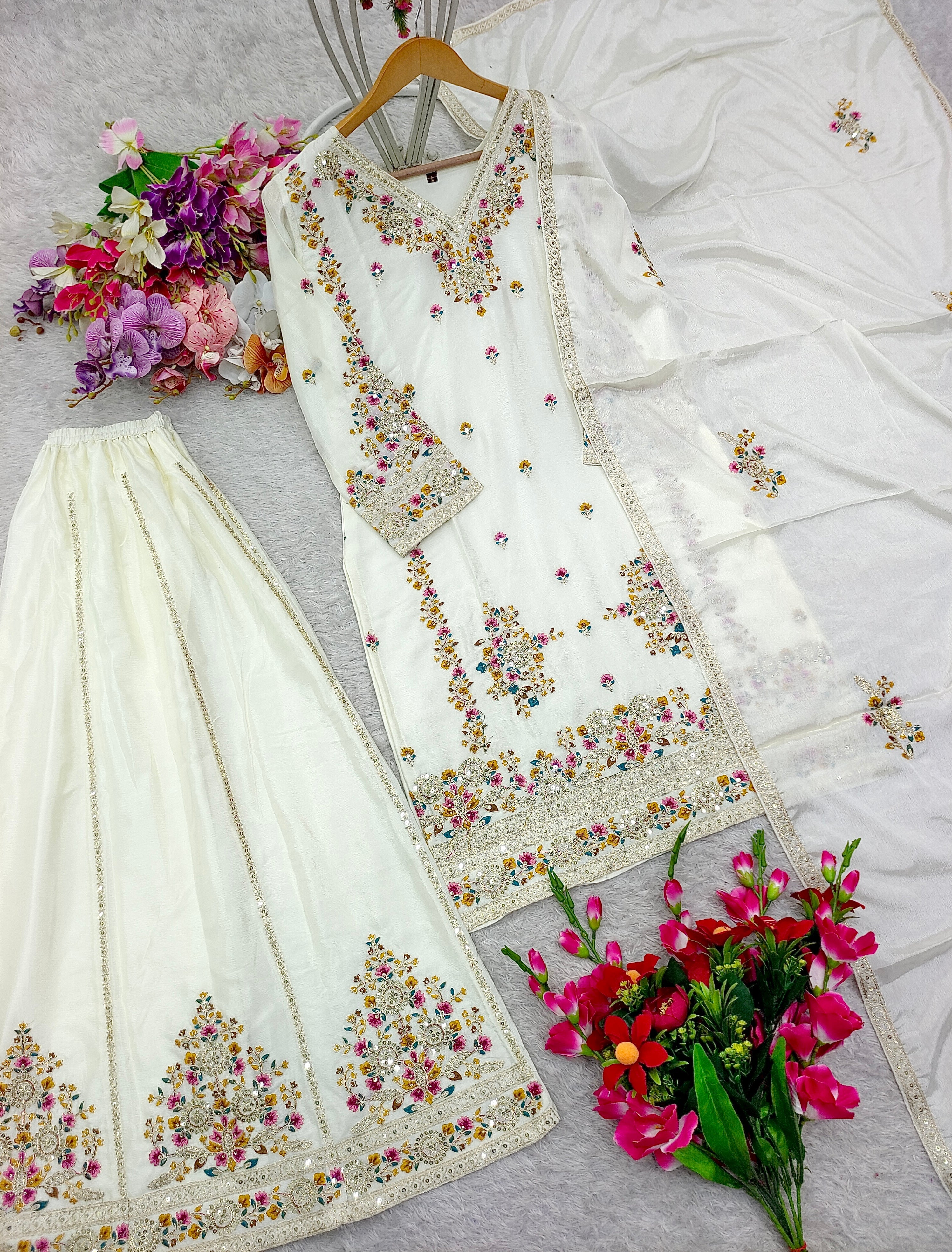 Party Wear Beautiful Top-Sarara And Fancy Dupatta