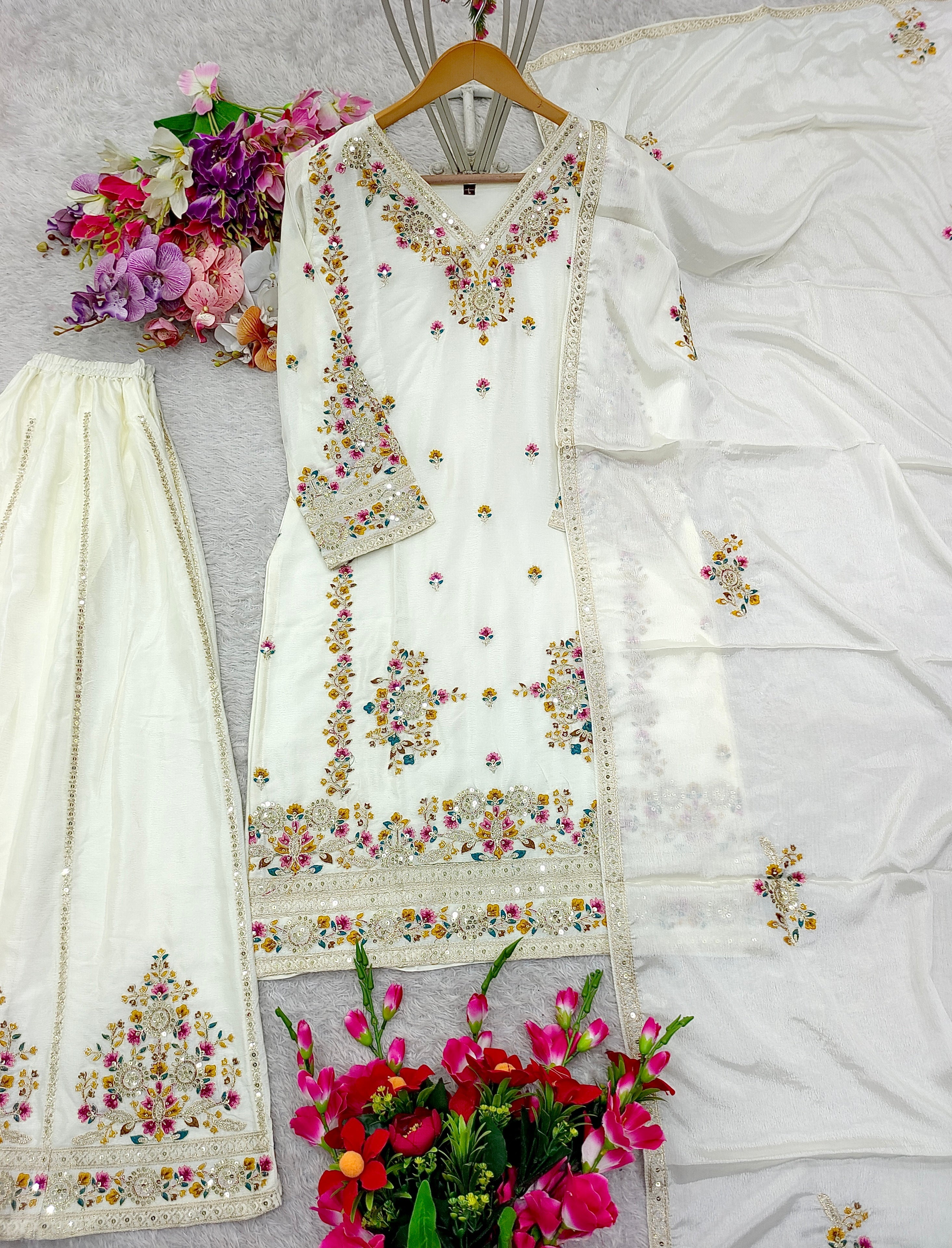 Party Wear Beautiful Top-Sarara And Fancy Dupatta
