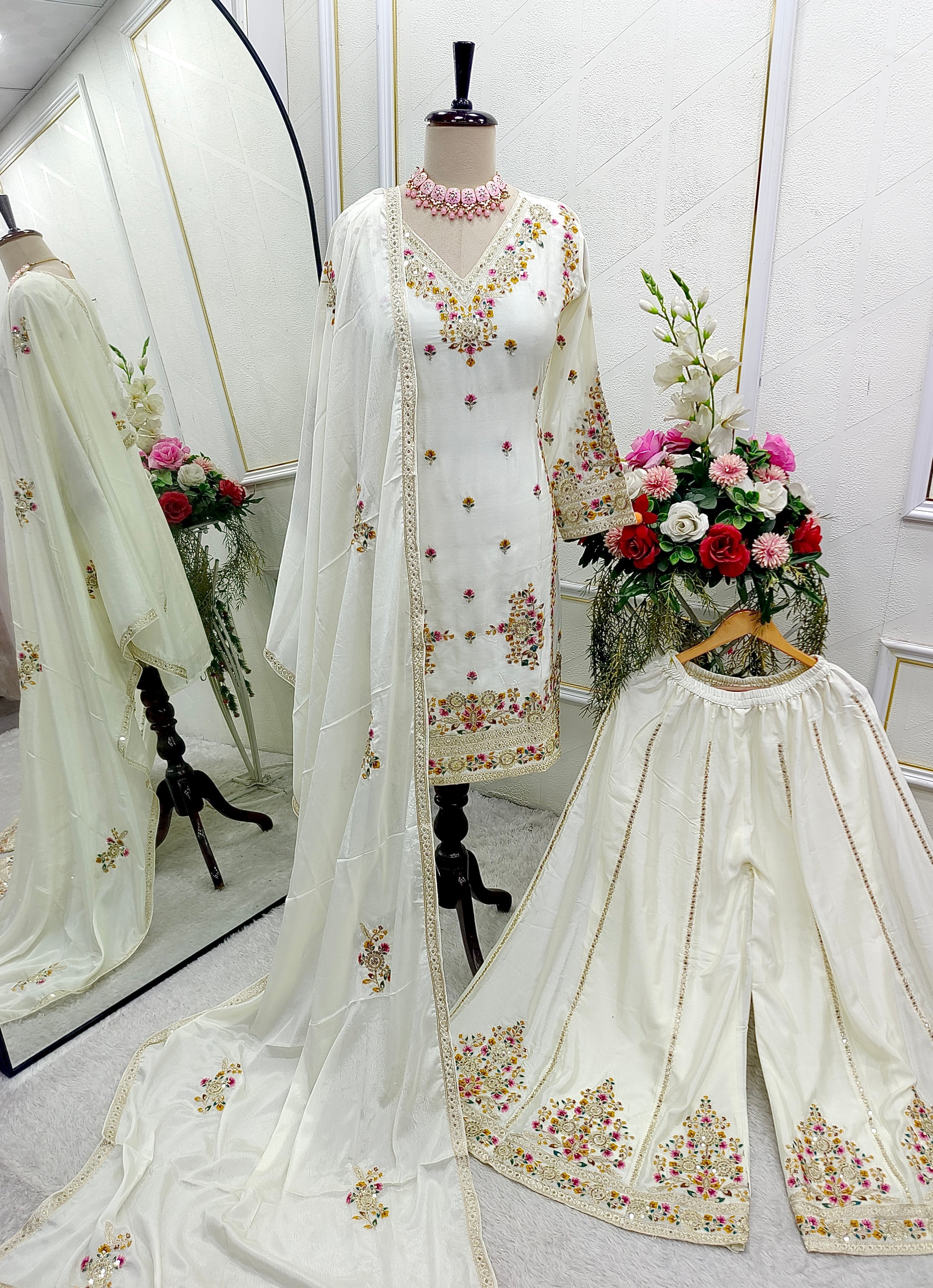 Party Wear Beautiful Top-Sarara And Fancy Dupatta