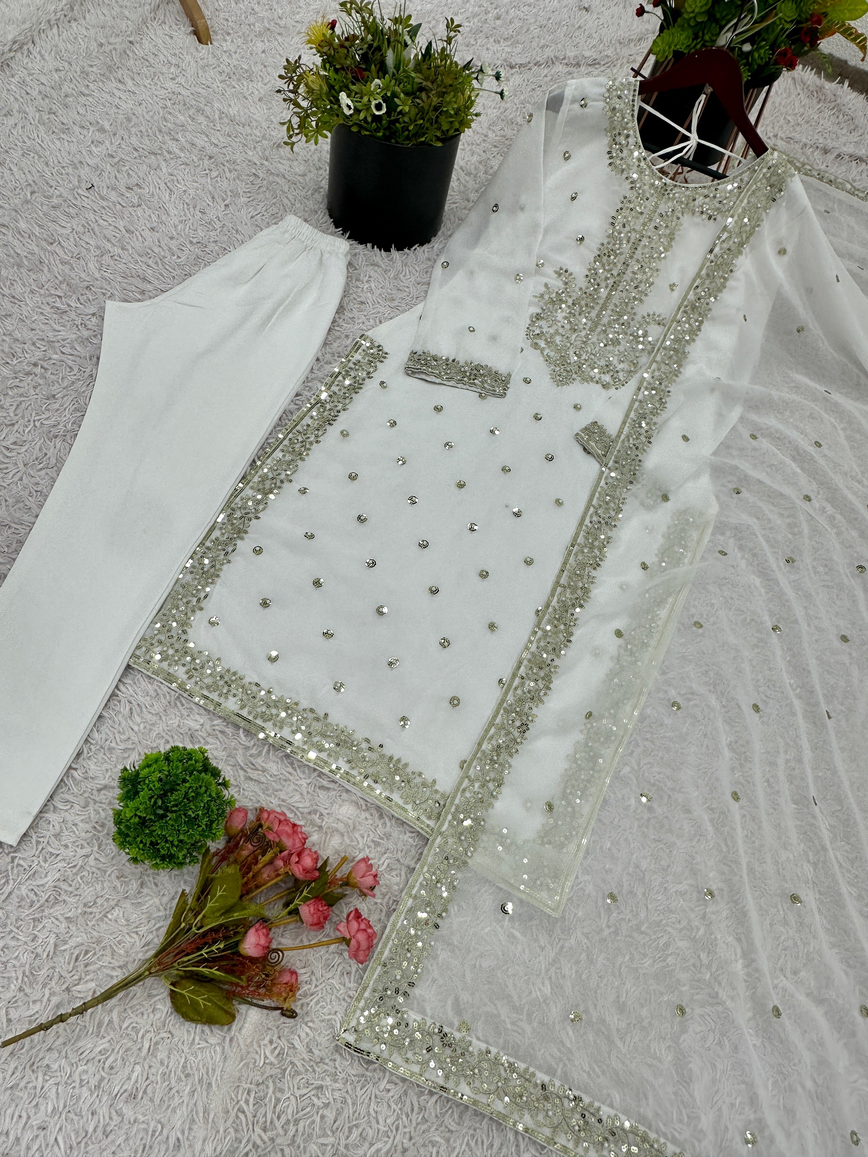 Designer Party Wear Look Fancy Top-Dupatta Sharara