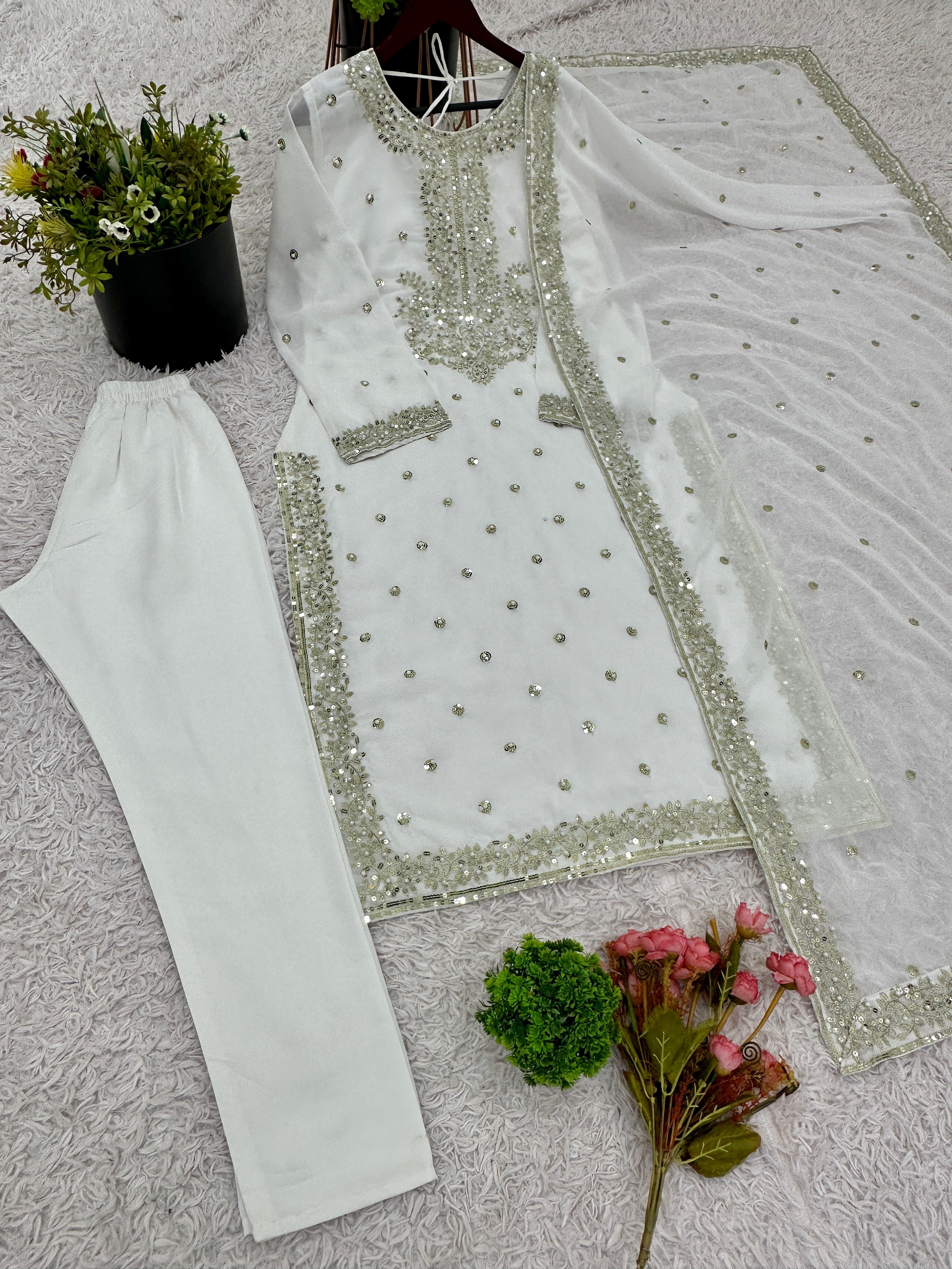 Designer Party Wear Look Fancy Top-Dupatta Sharara