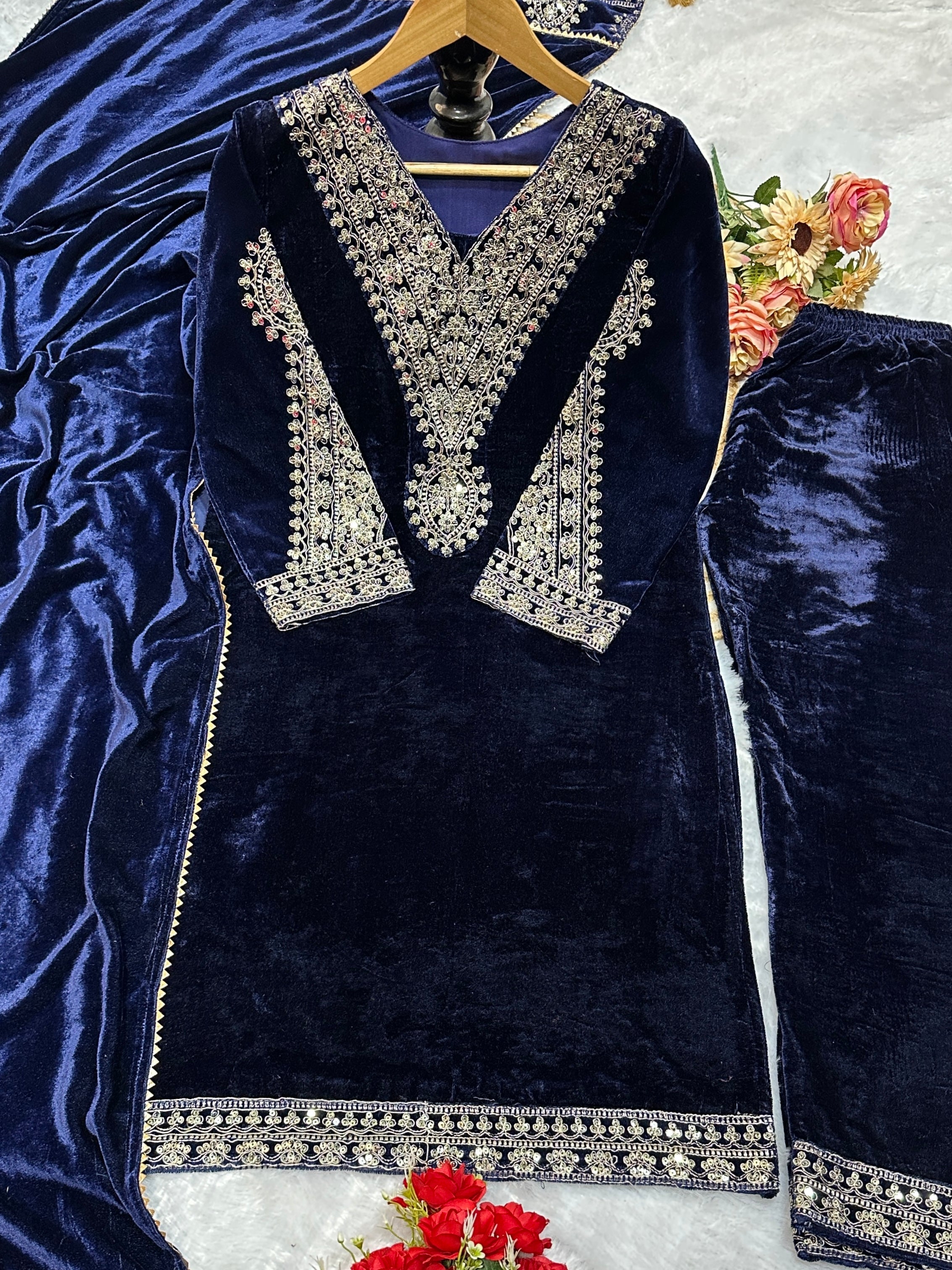 Designer Party Wear Look Top Plazzo And Dupatta