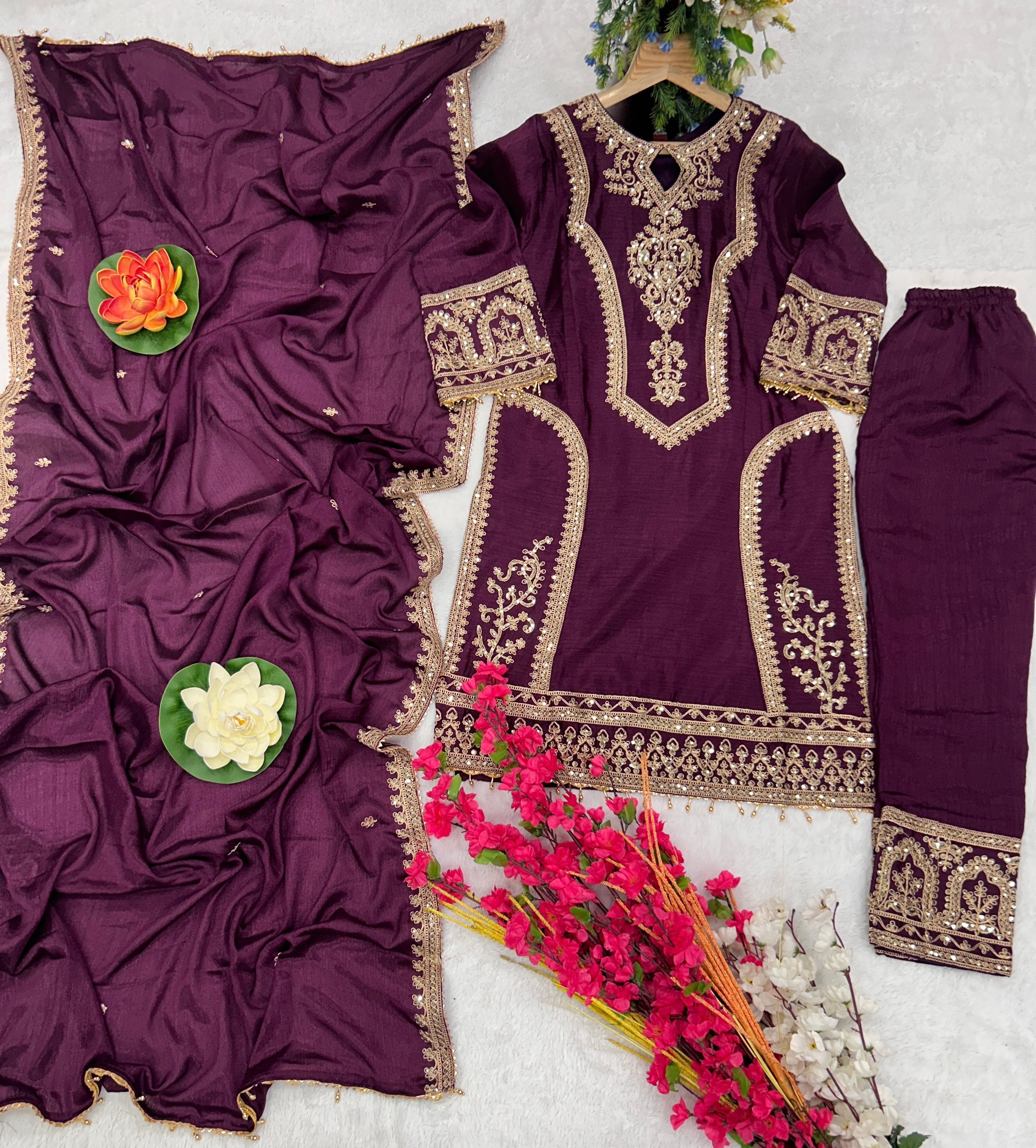 Party Wear Beautiful Top-Bottom And Fancy Dupatta