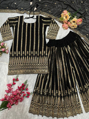 Party Wear Designer Top And Plazzo With Dupatta