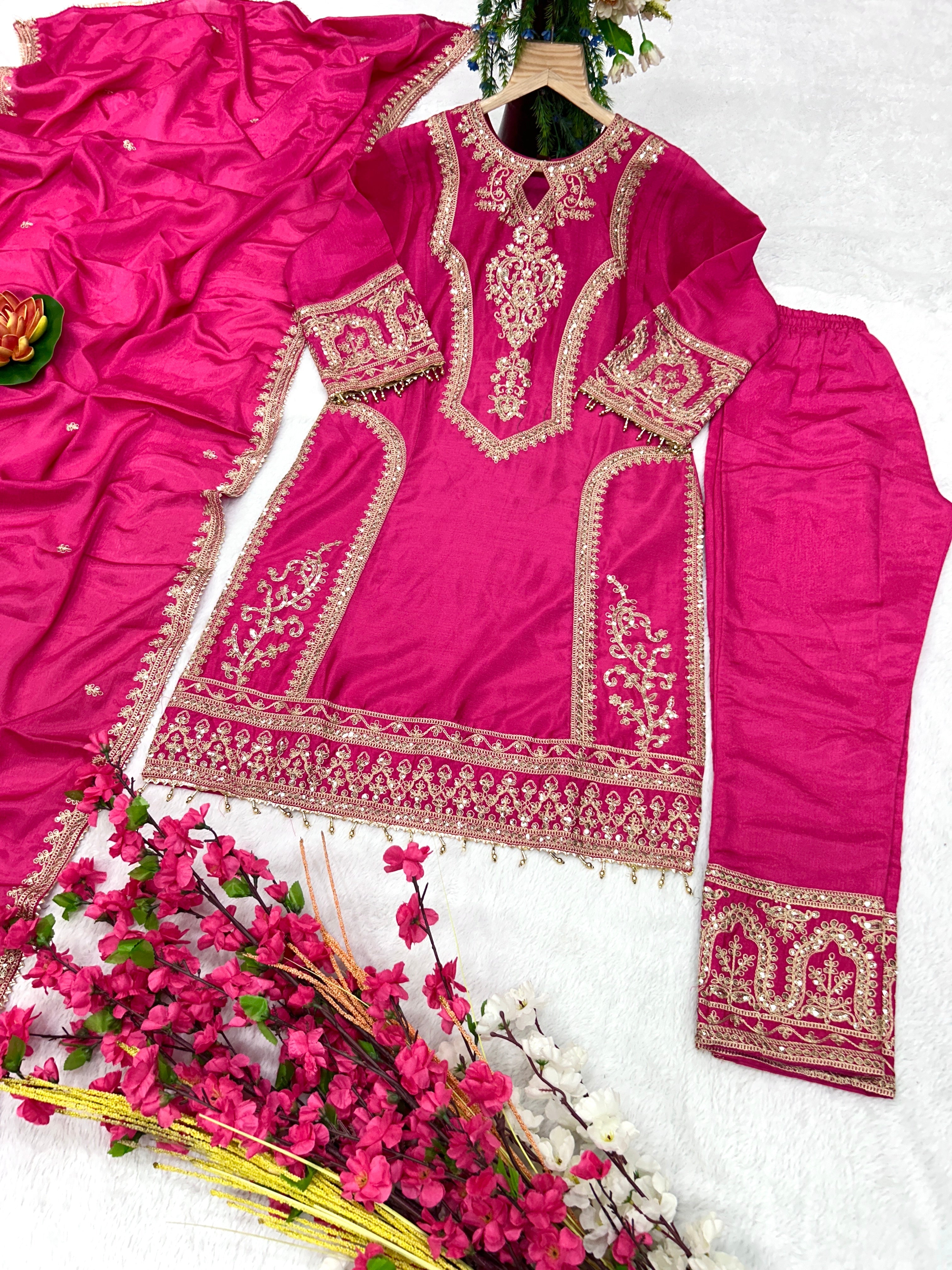 Party Wear Beautiful Top-Bottom And Fancy Dupatta