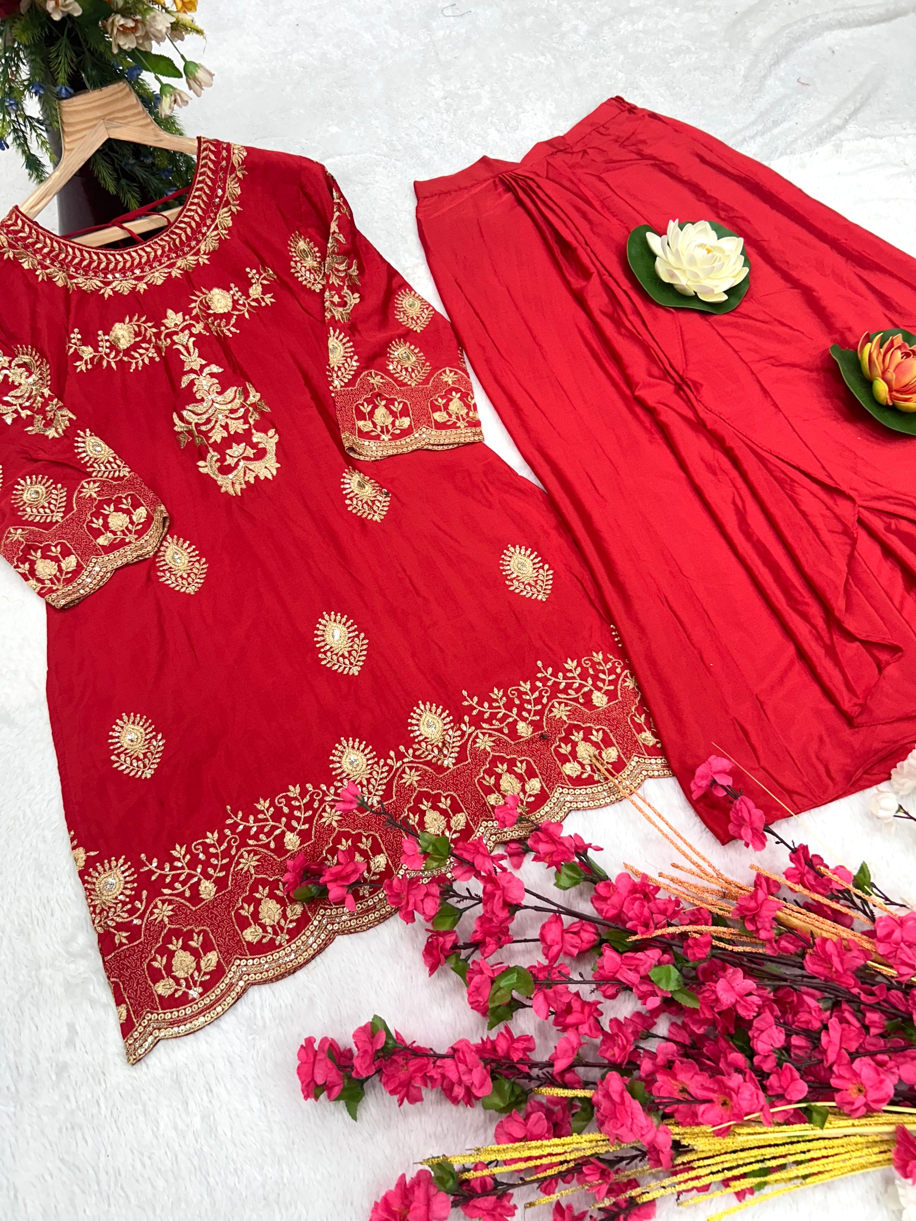 Designer Party Wear Top-Bottom And Dupatta