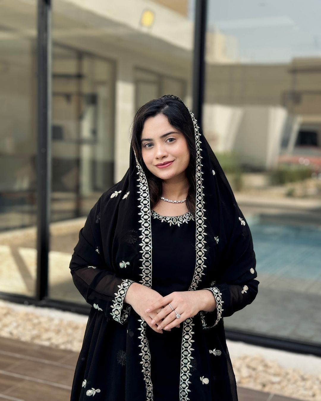 Party Wear Suit Set With Embroidery Sequence Work