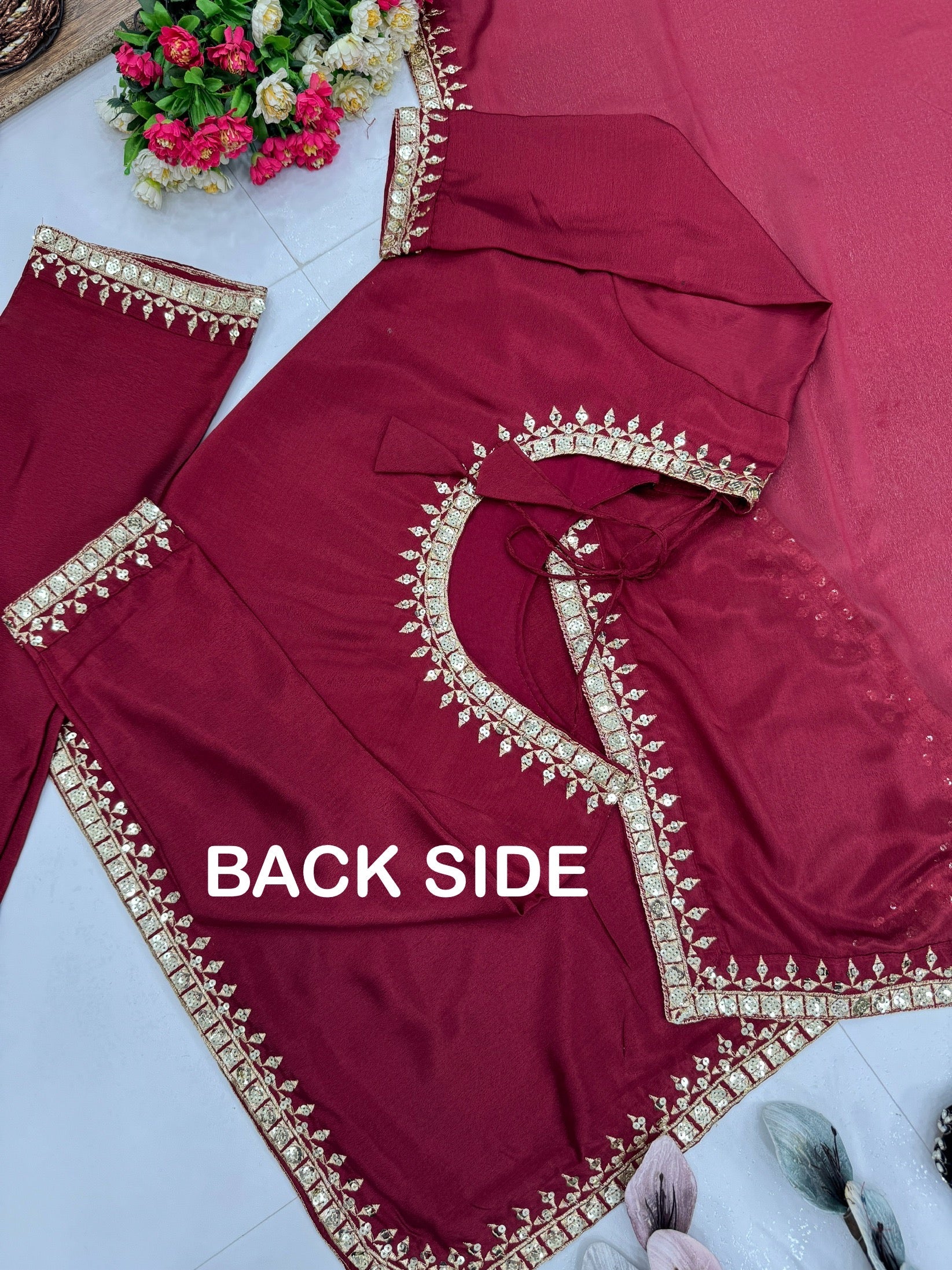Designer Party Wear Top Bottom And Beautiful Dupatta