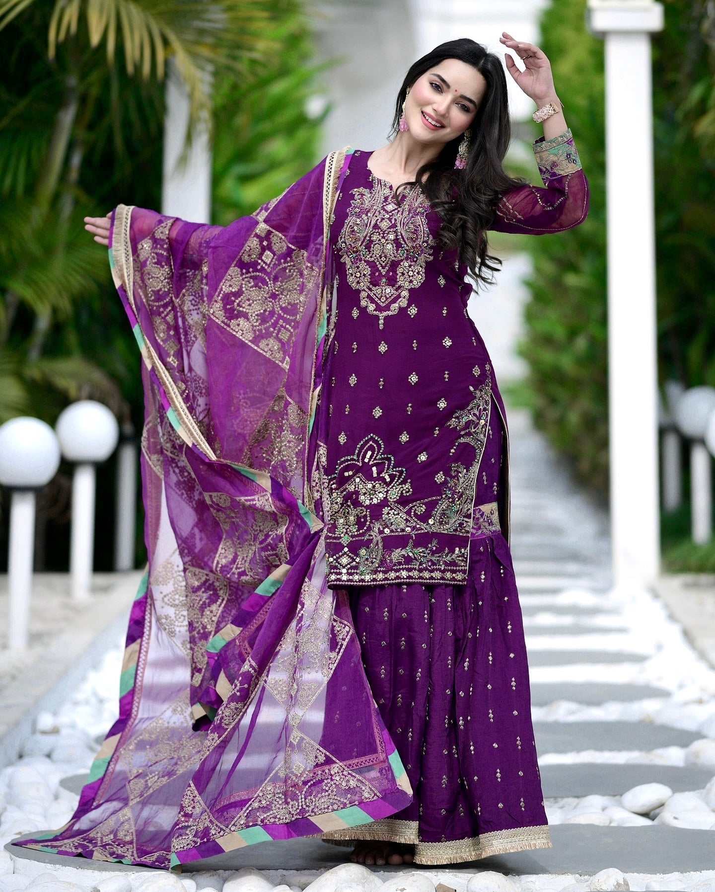 Party Wear Beautiful Top-Bottom And Dupatta