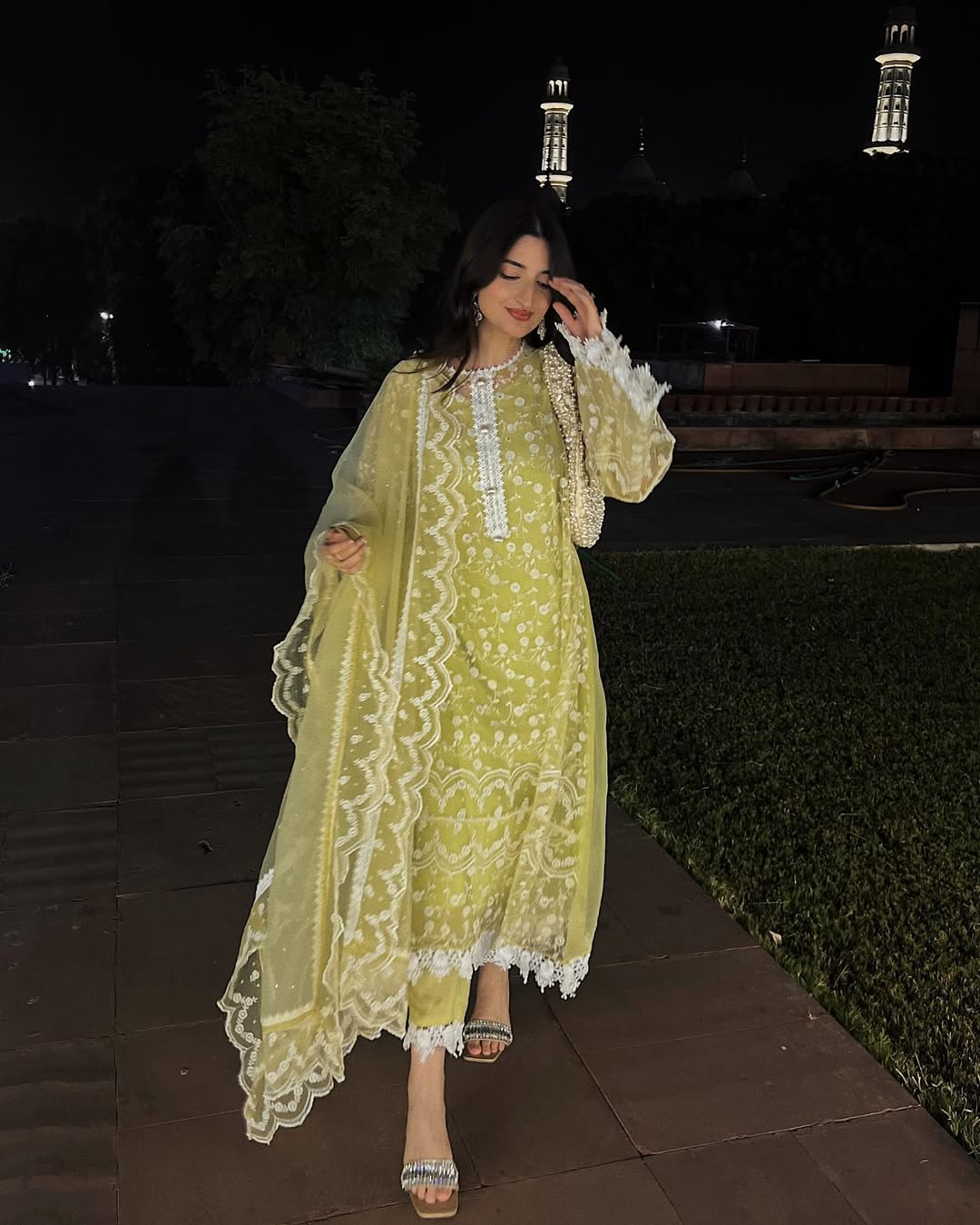 Designer Party Wear Top Plazzo And Dupatta With Embroidery Work