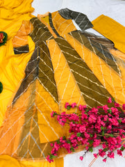 Designer Party Wear Anarkali Gown, Pent And Dupatta