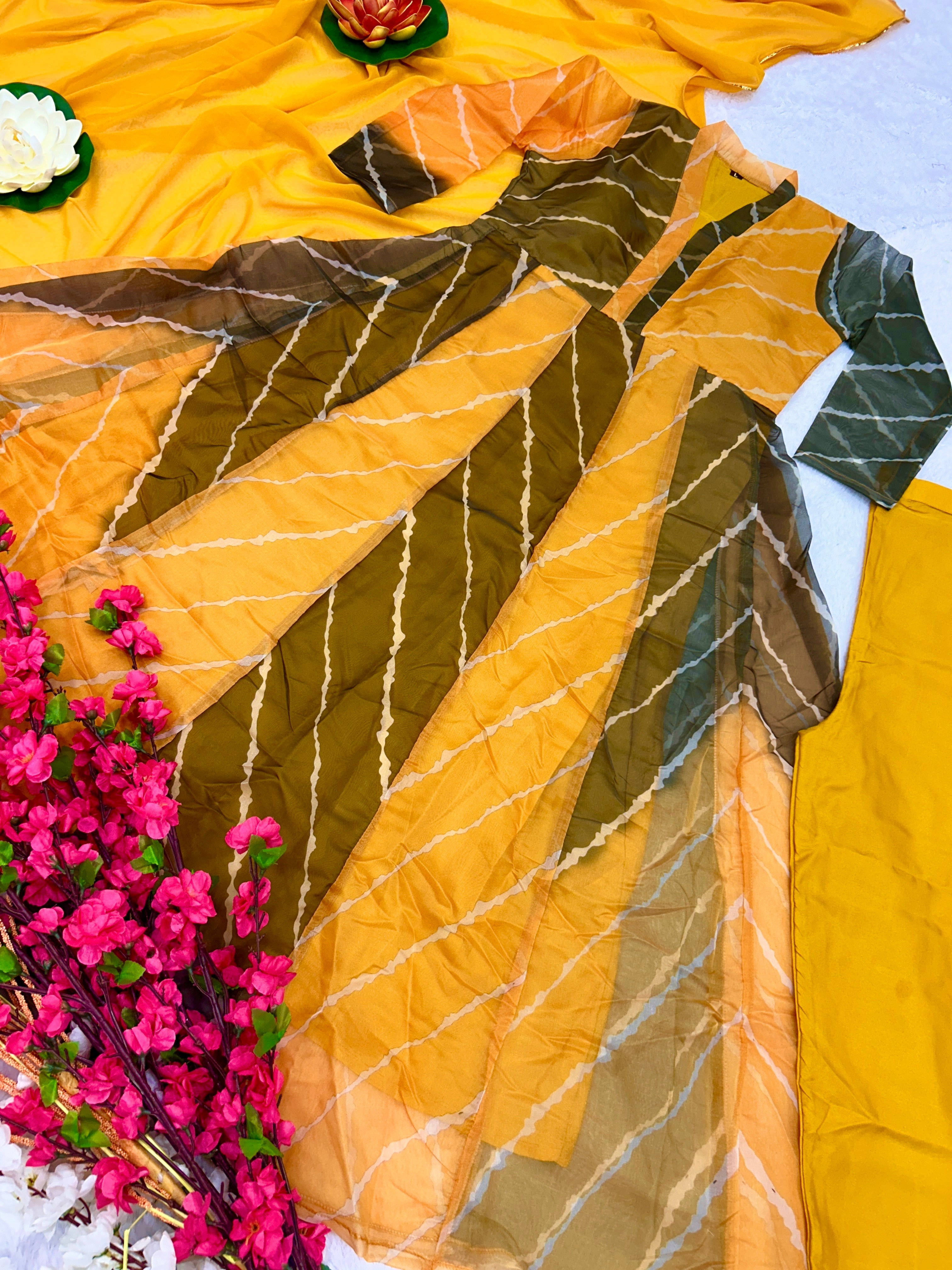 Designer Party Wear Anarkali Gown, Pent And Dupatta