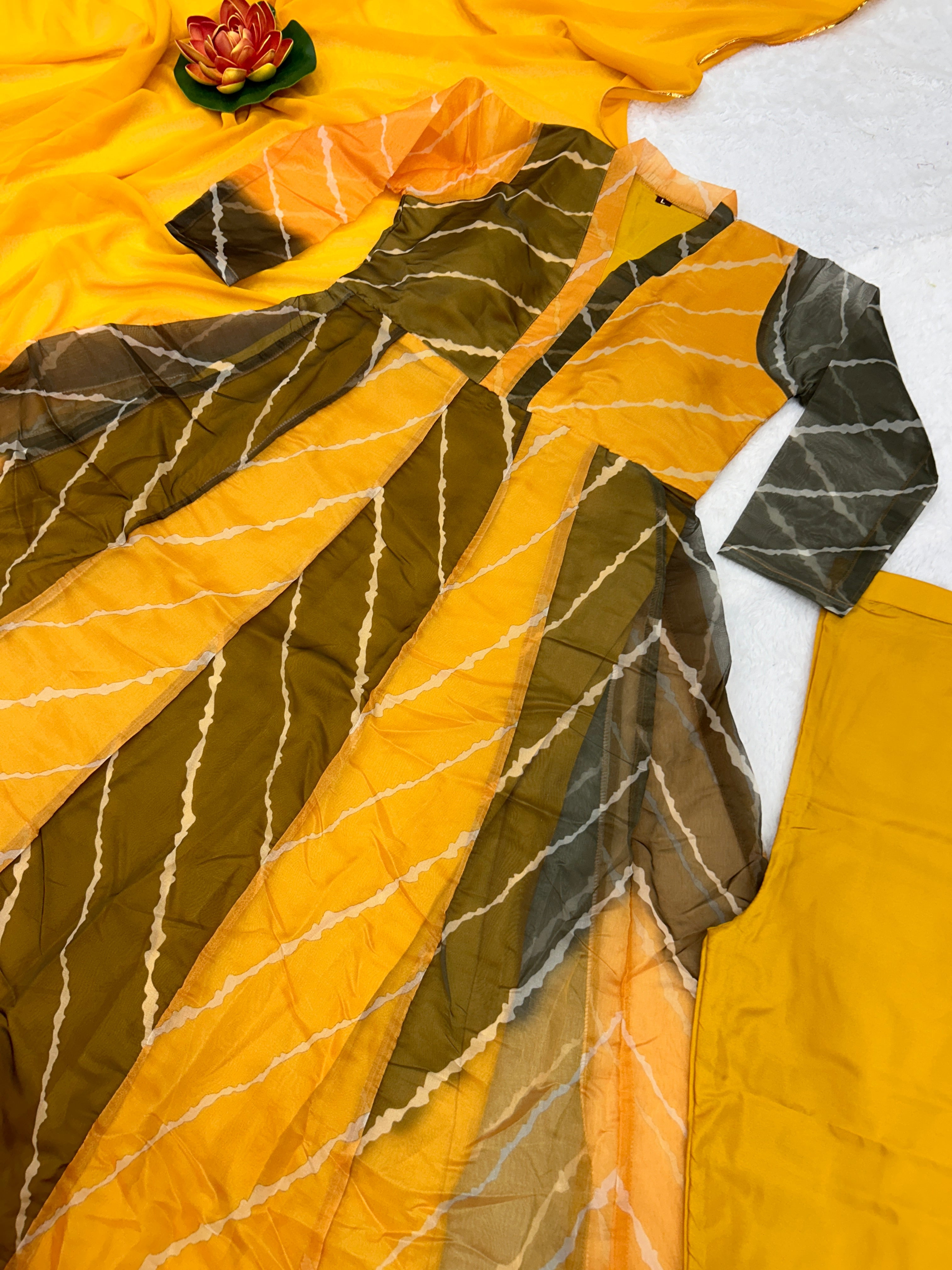 Designer Party Wear Anarkali Gown, Pent And Dupatta