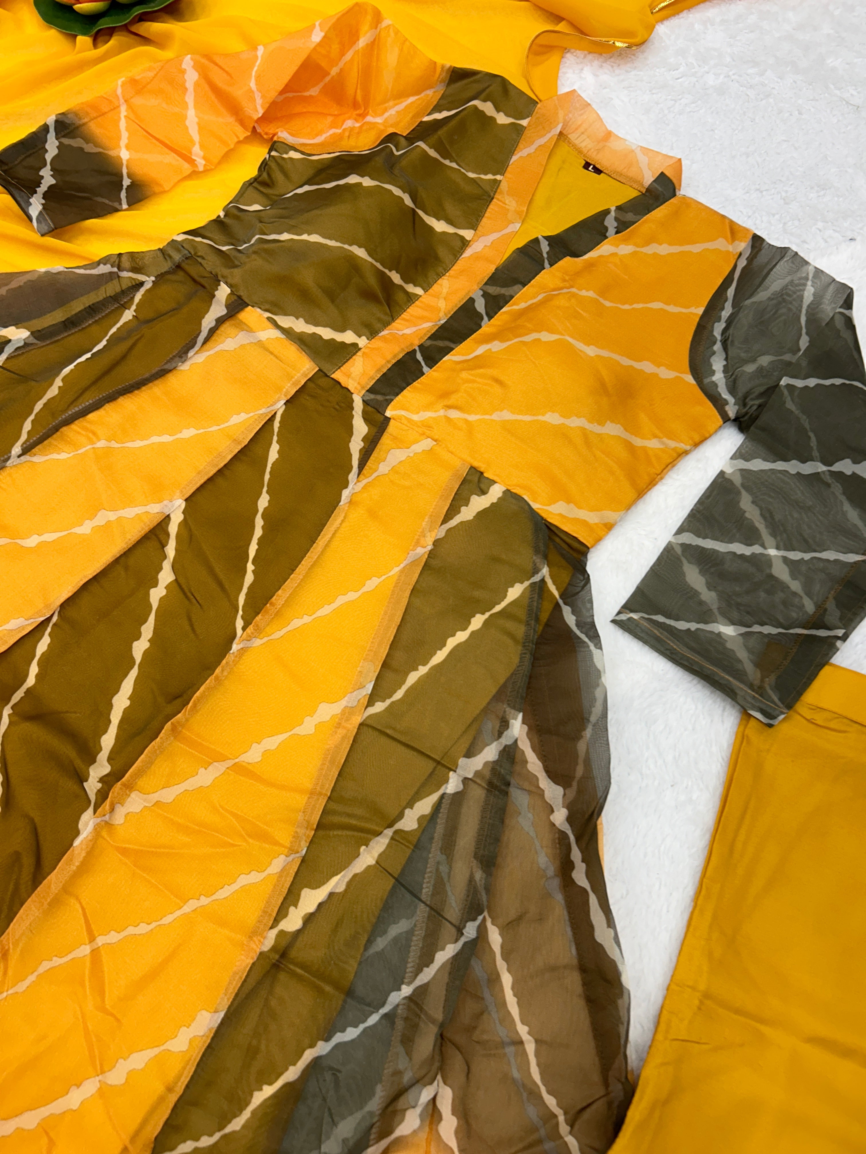 Designer Party Wear Anarkali Gown, Pent And Dupatta