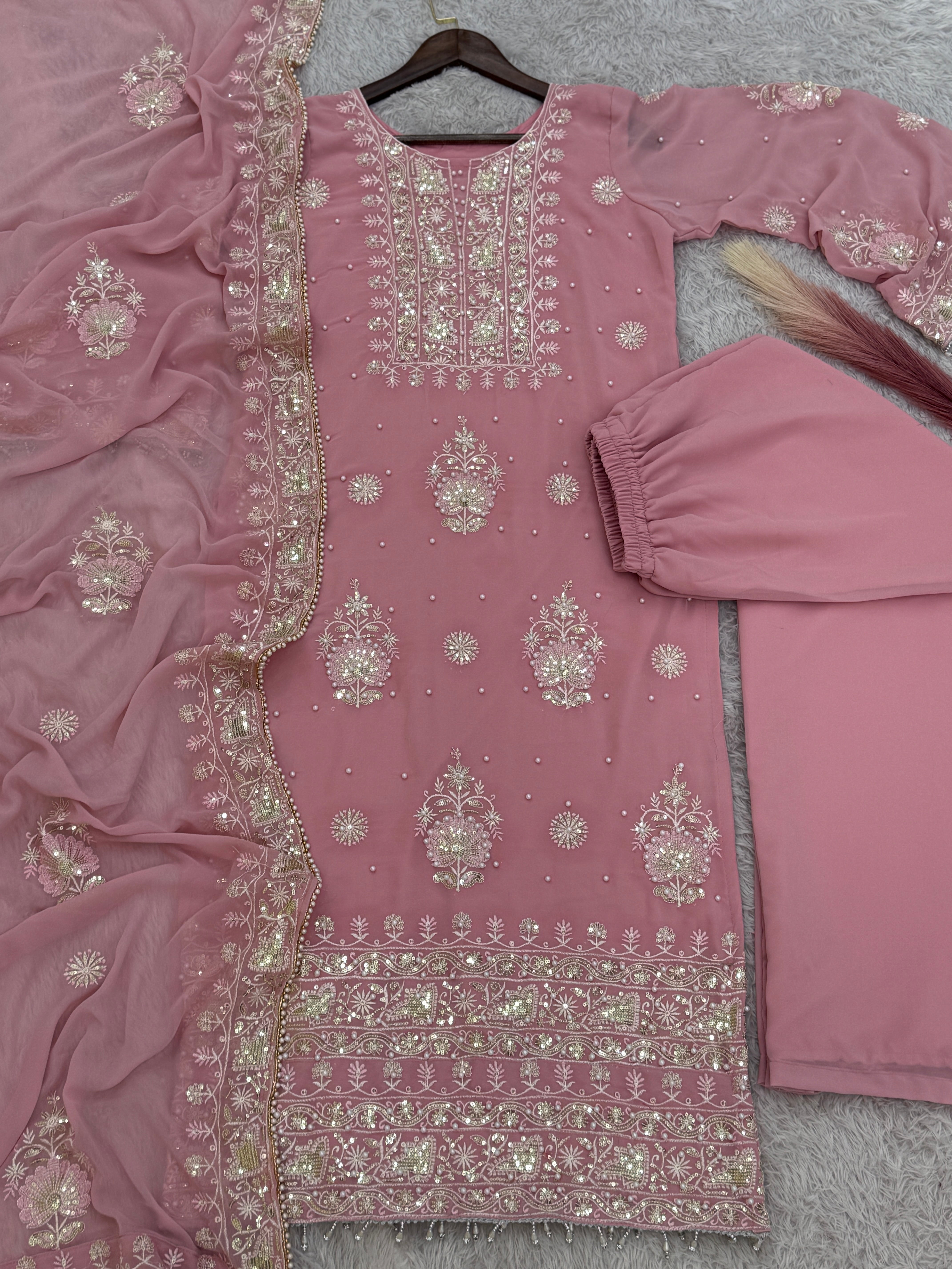 Party Wear Beautiful Top-Bottom And Dupatta