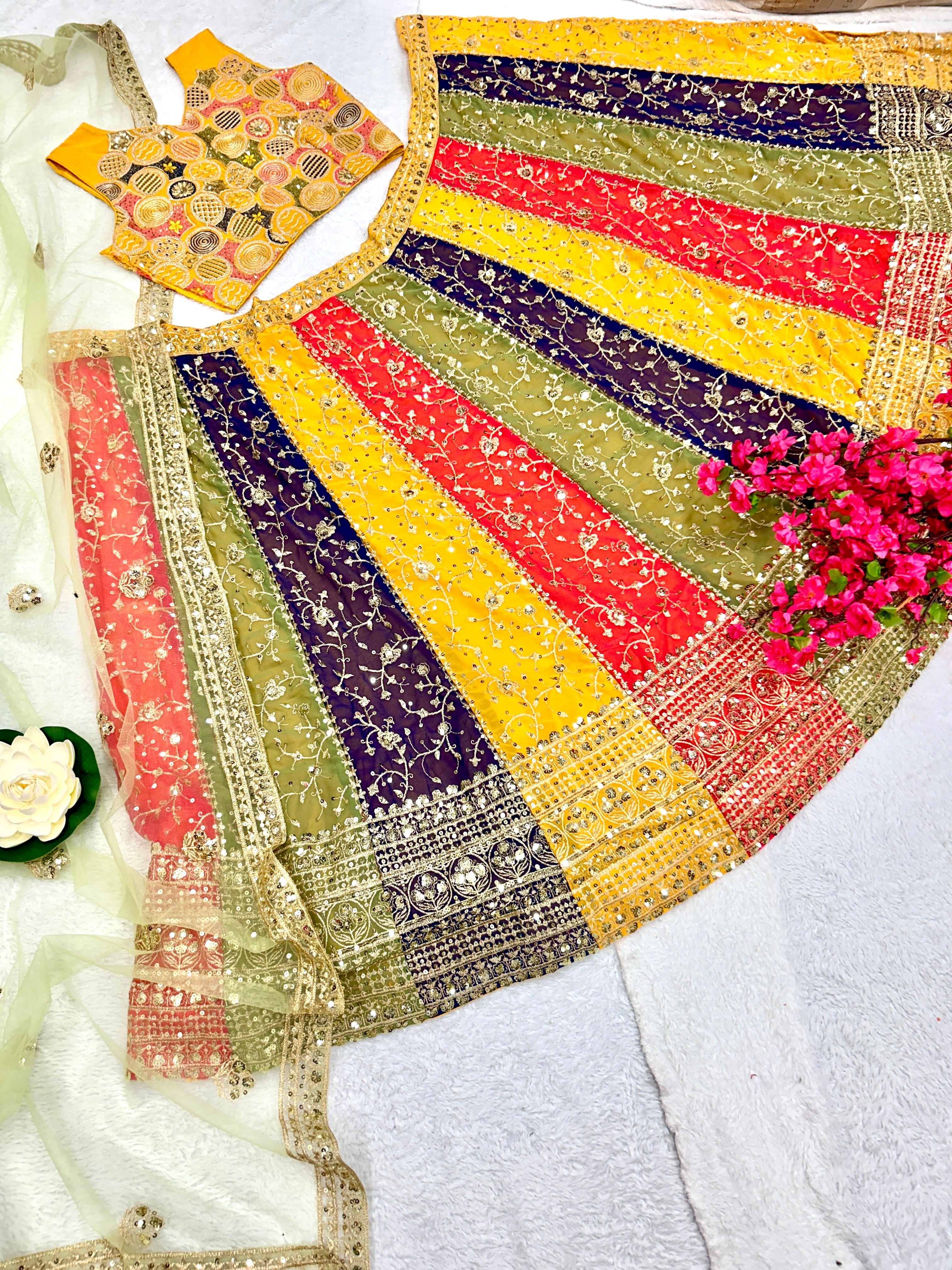 Party Wear Beautiful Lehenga Choli With Embroidery Work