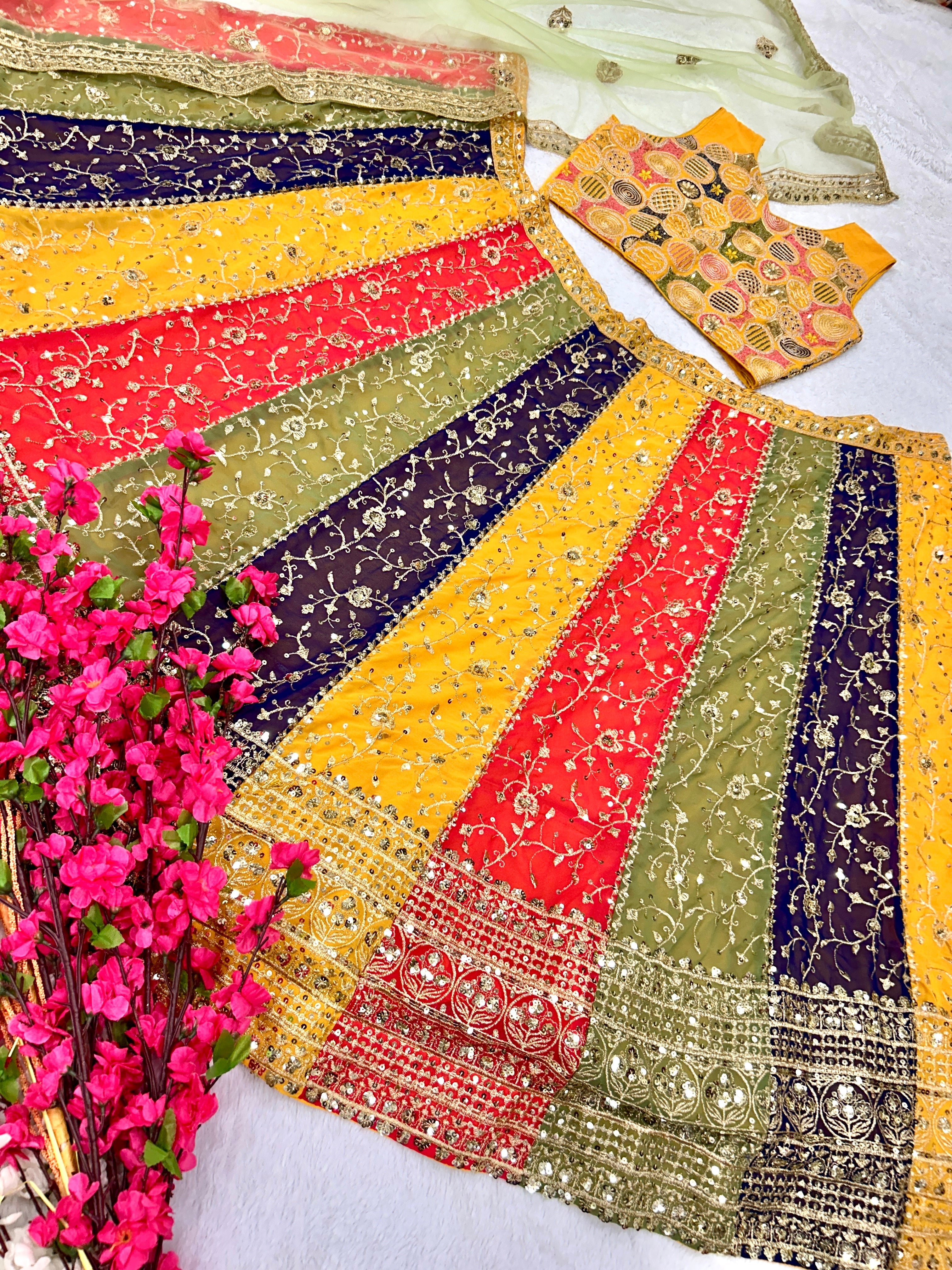 Party Wear Beautiful Lehenga Choli With Embroidery Work