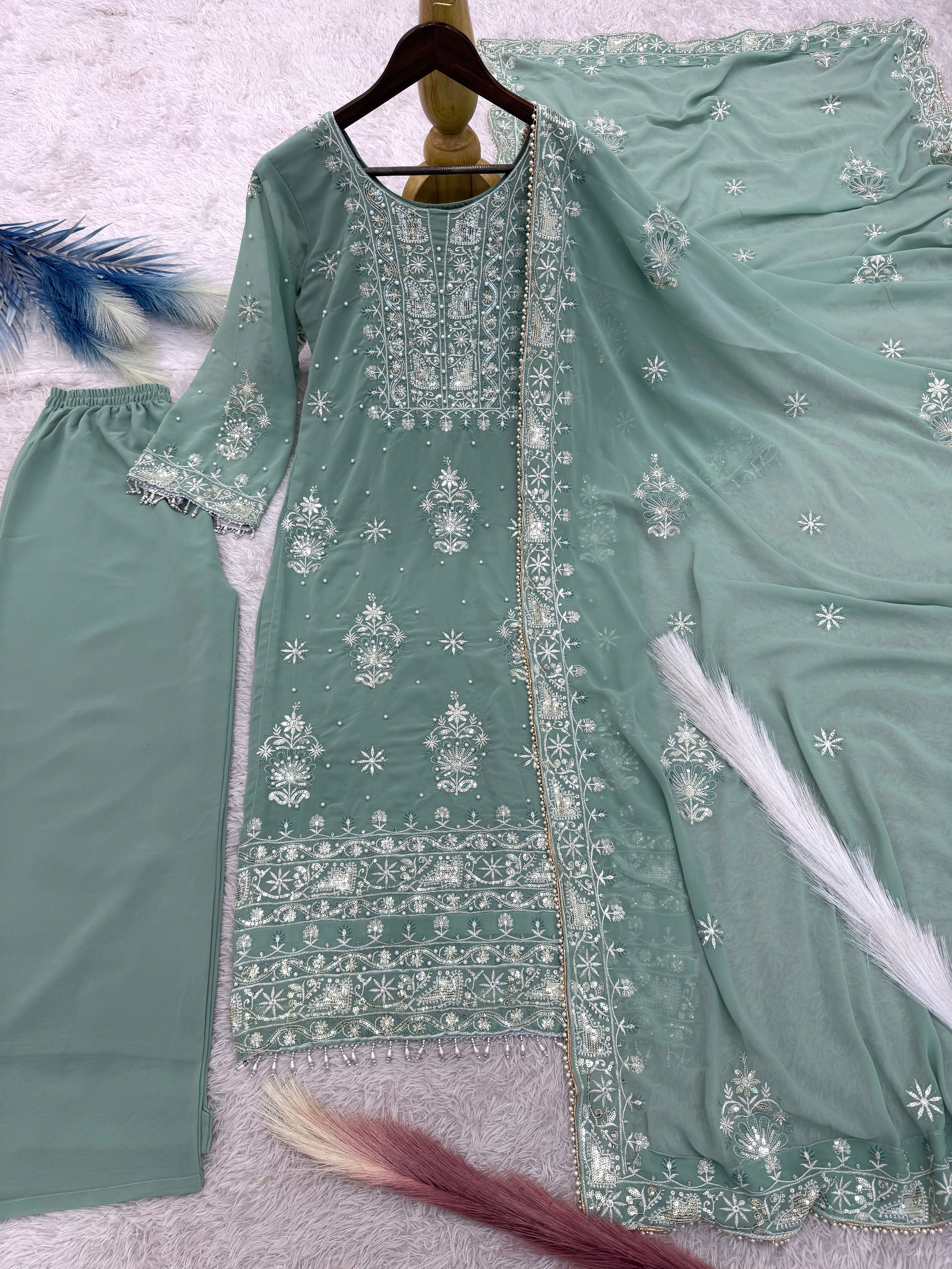 Party Wear Beautiful Top-Bottom And Dupatta