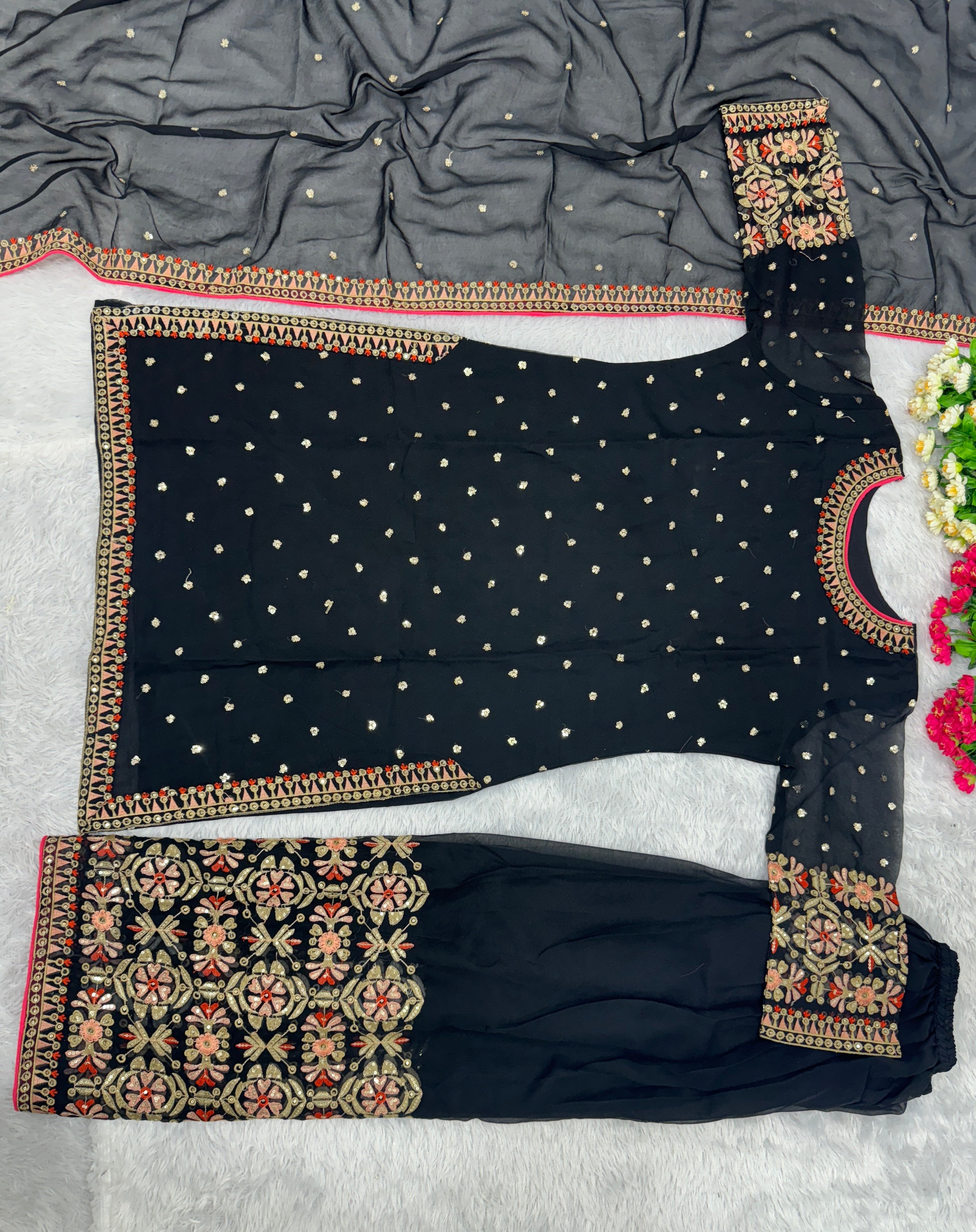 Party Wear Beautiful Top And Plazzo With Dupatta